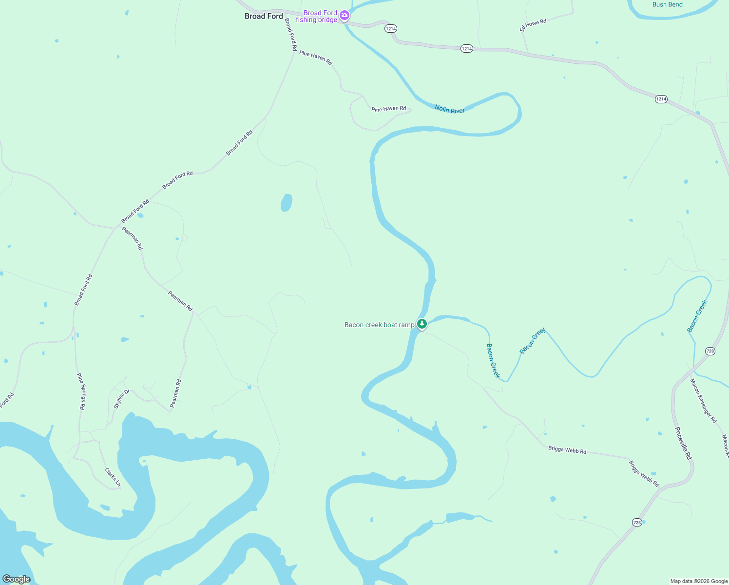 map of restaurants, bars, coffee shops, grocery stores, and more near Webb Ford Road in Clarkson