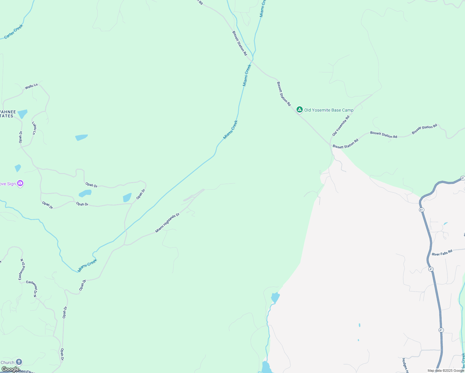 map of restaurants, bars, coffee shops, grocery stores, and more near 47998 Miami Highlands Drive in Oakhurst