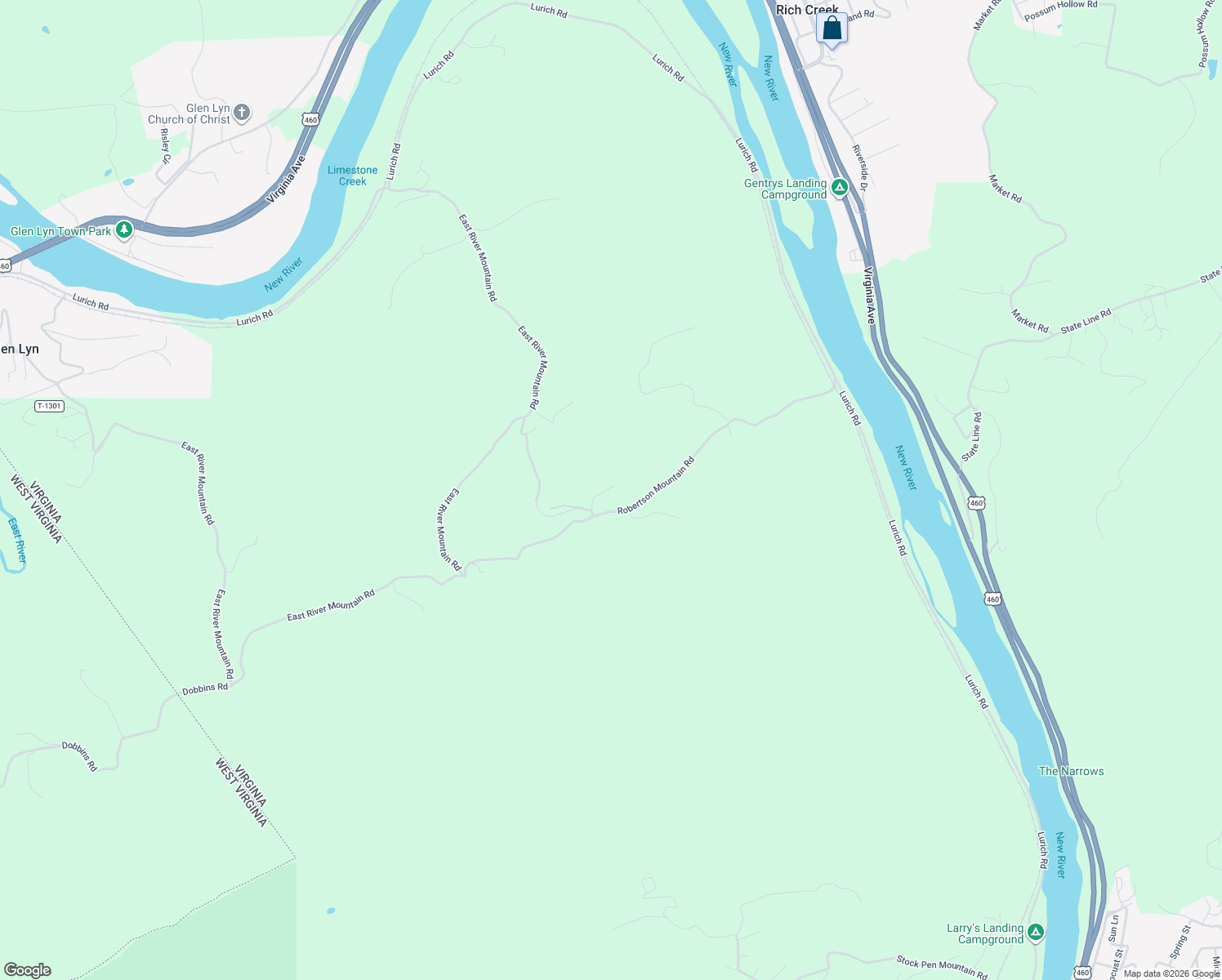 map of restaurants, bars, coffee shops, grocery stores, and more near 118 Bag Ends Place in Narrows