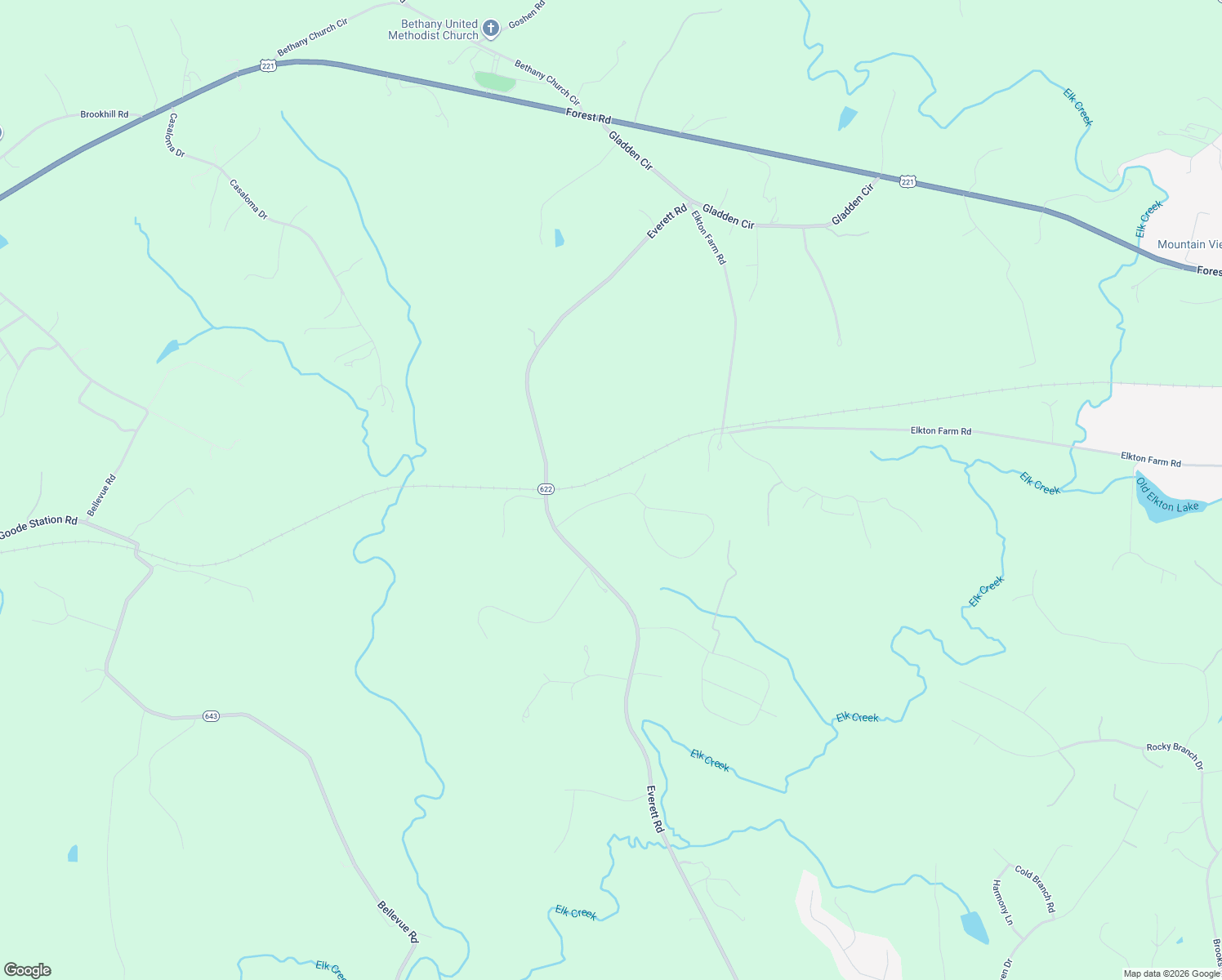 map of restaurants, bars, coffee shops, grocery stores, and more near 1190 Lake Manor Drive in Forest