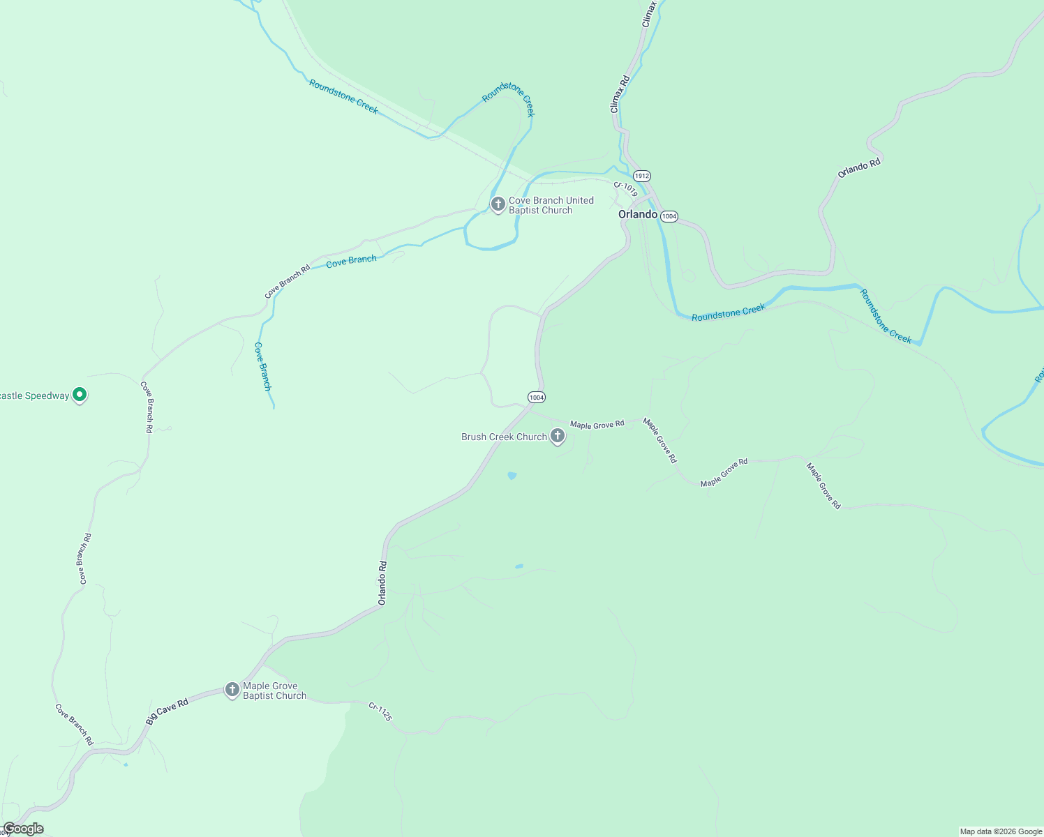 map of restaurants, bars, coffee shops, grocery stores, and more near Orlando Road in Rockcastle