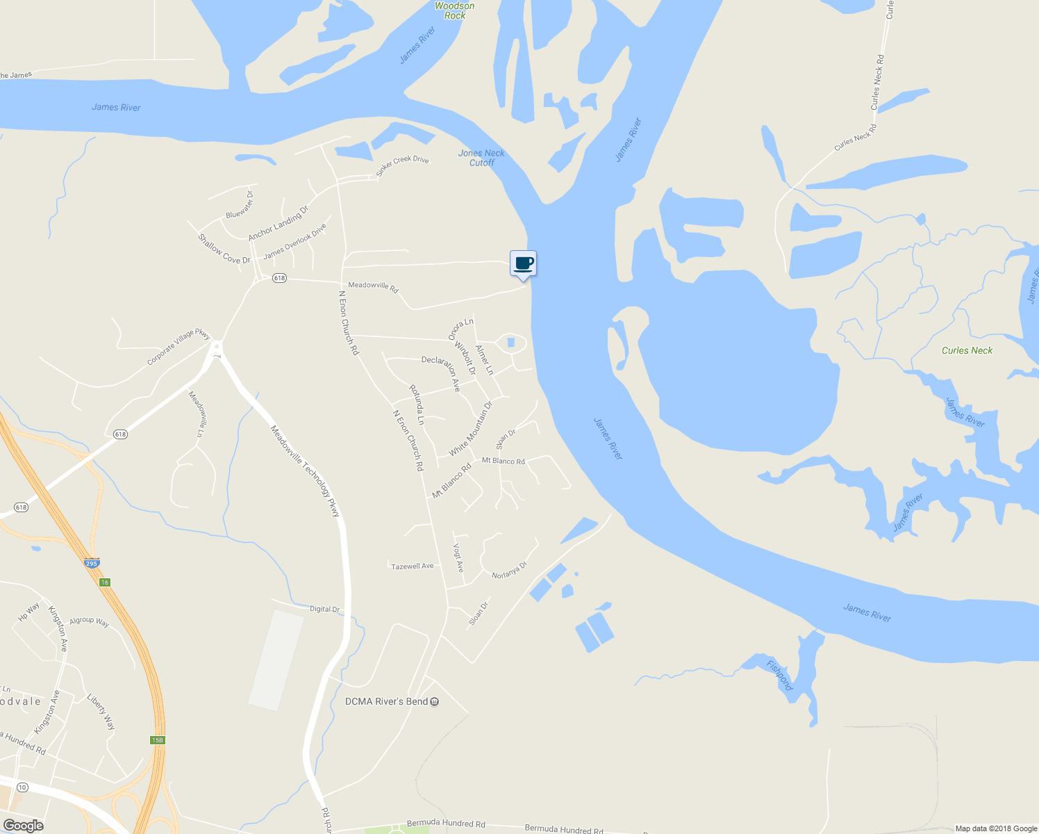 map of restaurants, bars, coffee shops, grocery stores, and more near 12210 Ganesh Lane in Chester
