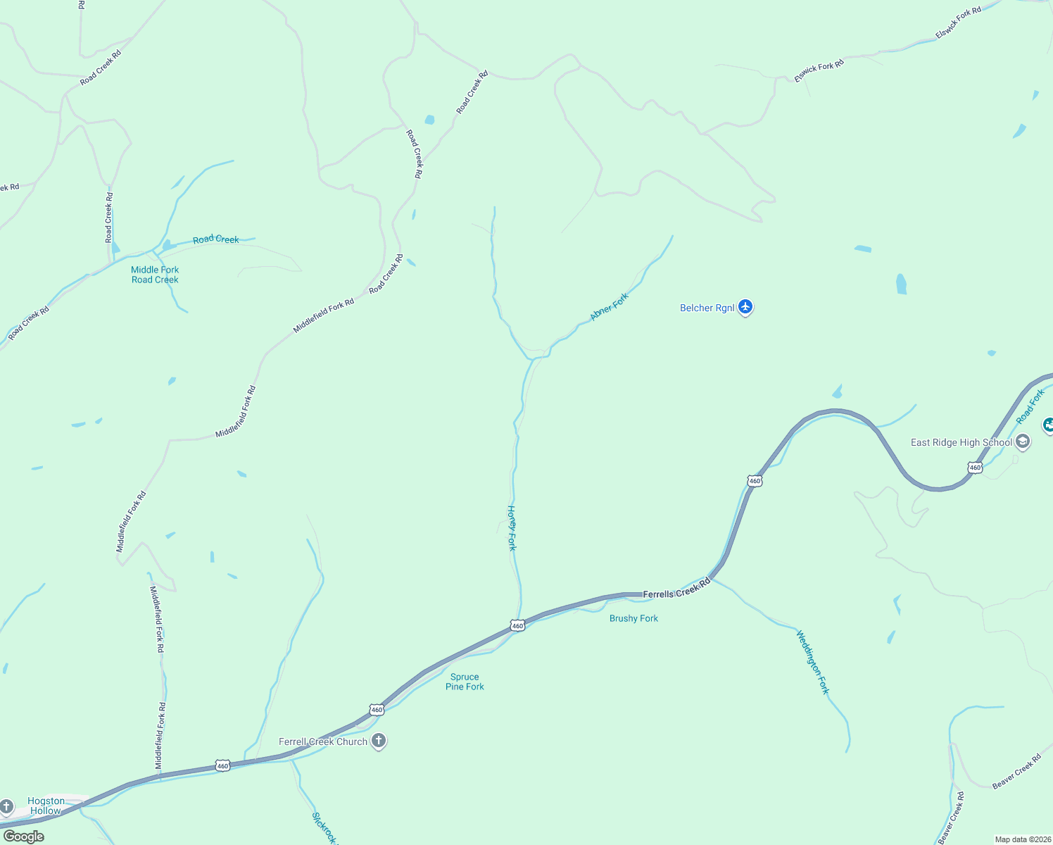 map of restaurants, bars, coffee shops, grocery stores, and more near 2-956 Abner Fork Road in Belcher