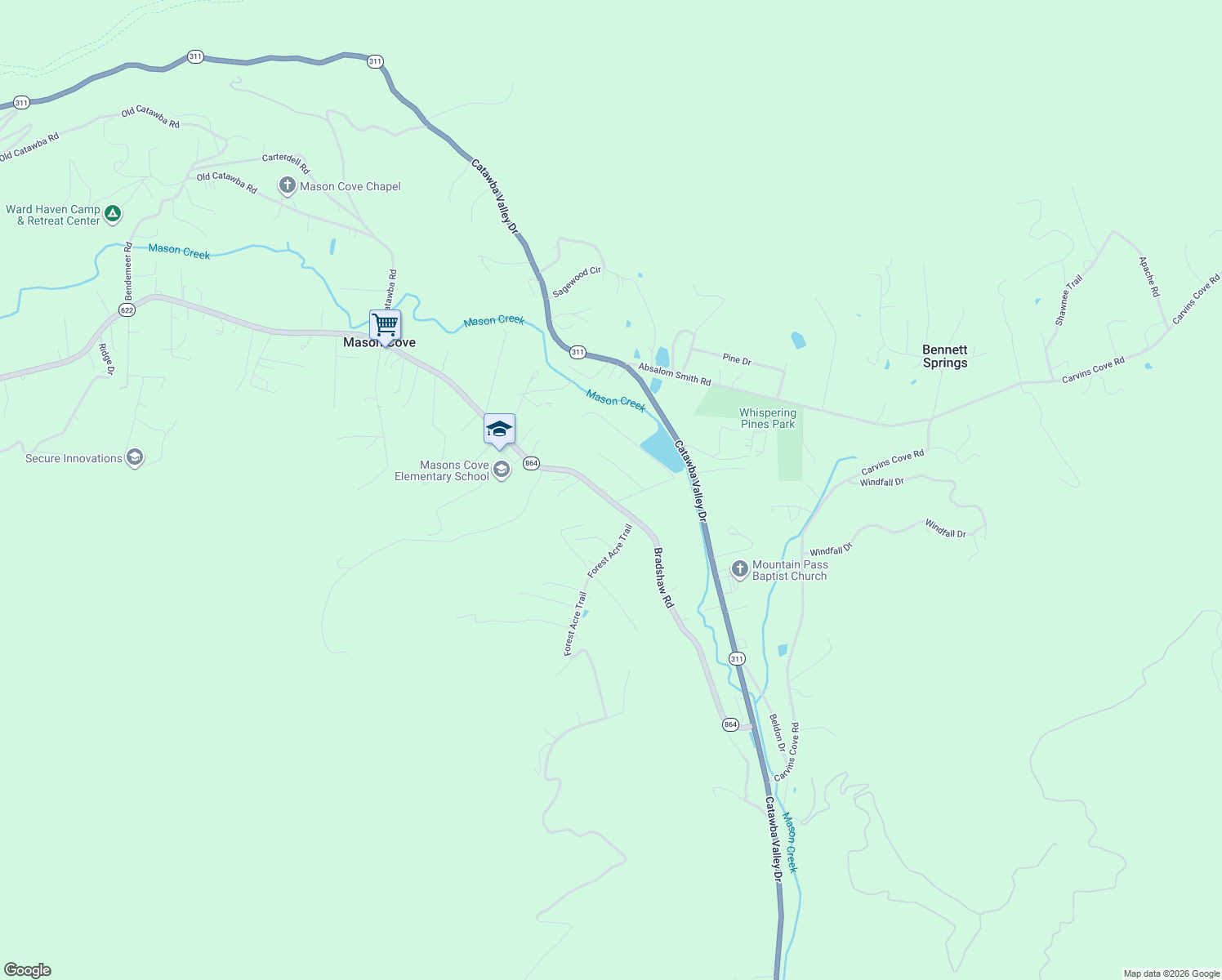 map of restaurants, bars, coffee shops, grocery stores, and more near 3239 Bradshaw Rd in Salem