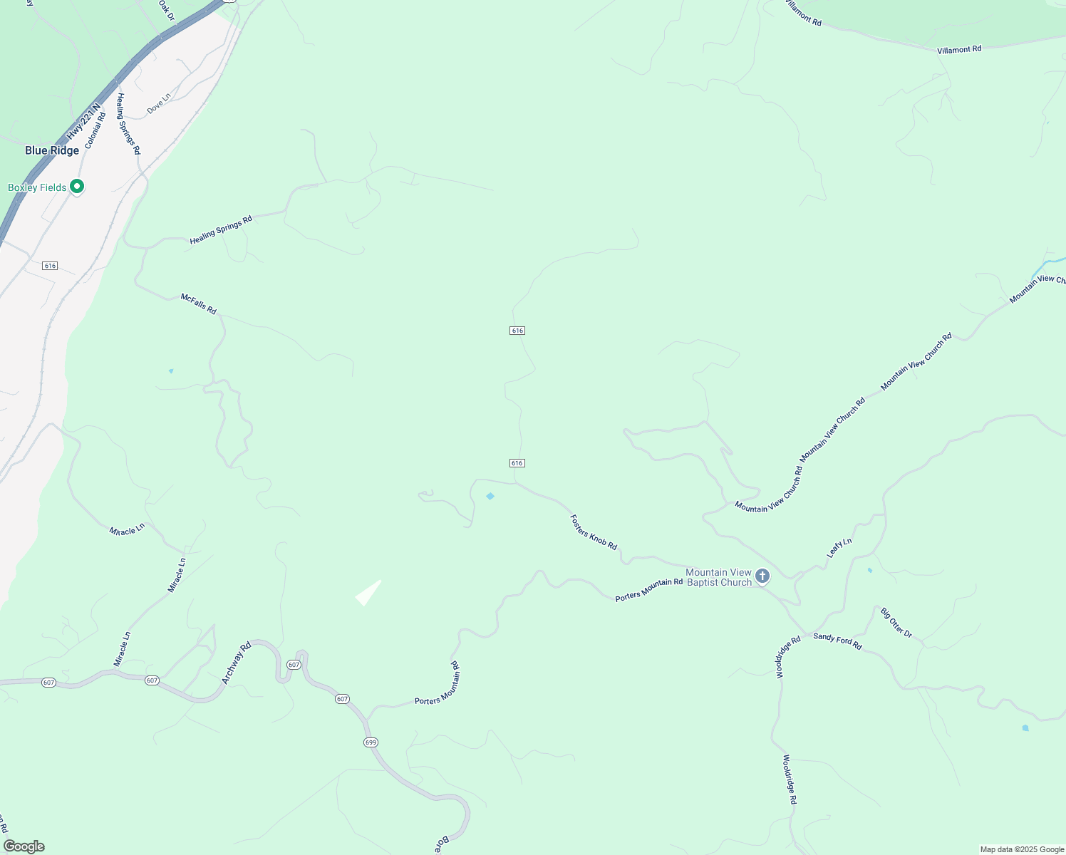map of restaurants, bars, coffee shops, grocery stores, and more near 2241 Fosters Knob Road in Blue Ridge