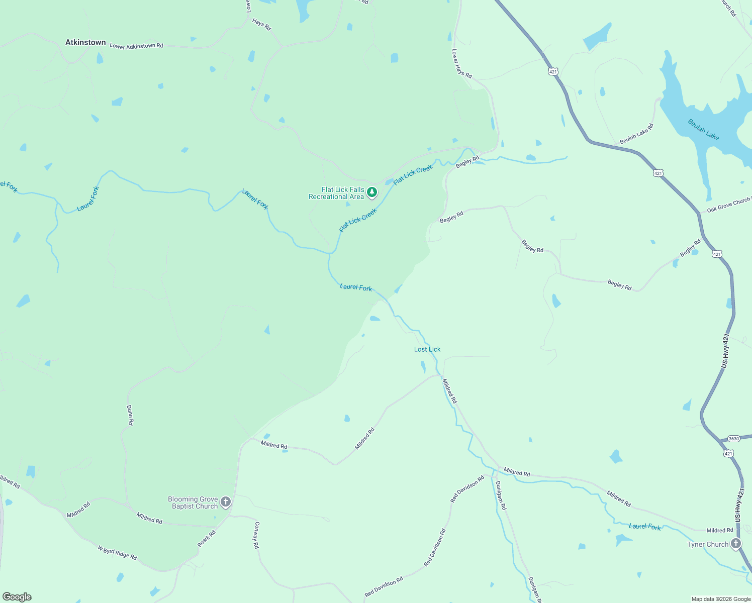 map of restaurants, bars, coffee shops, grocery stores, and more near Mac Stevens Road in McKee