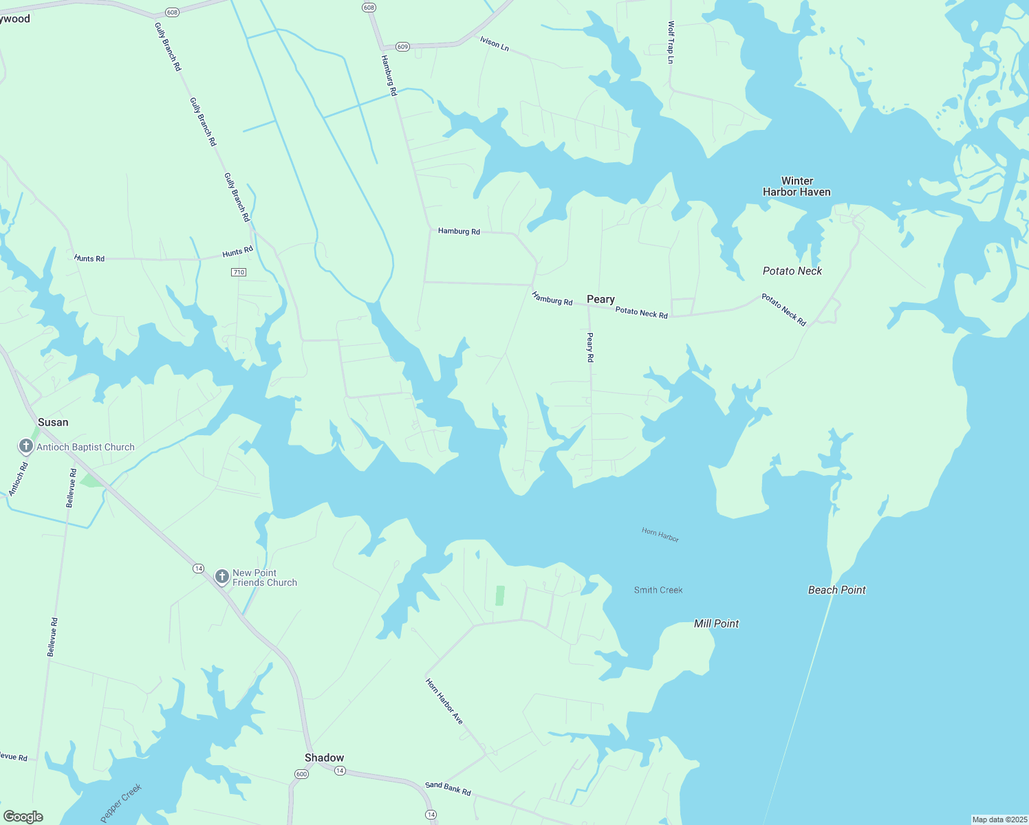 map of restaurants, bars, coffee shops, grocery stores, and more near 131 Beechland Creek Place in Port Haywood