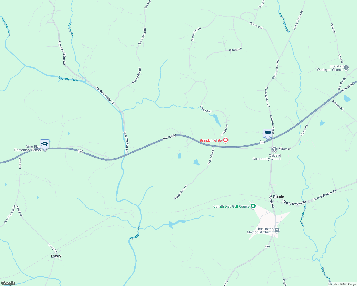map of restaurants, bars, coffee shops, grocery stores, and more near 112 New Kent Drive in Goode
