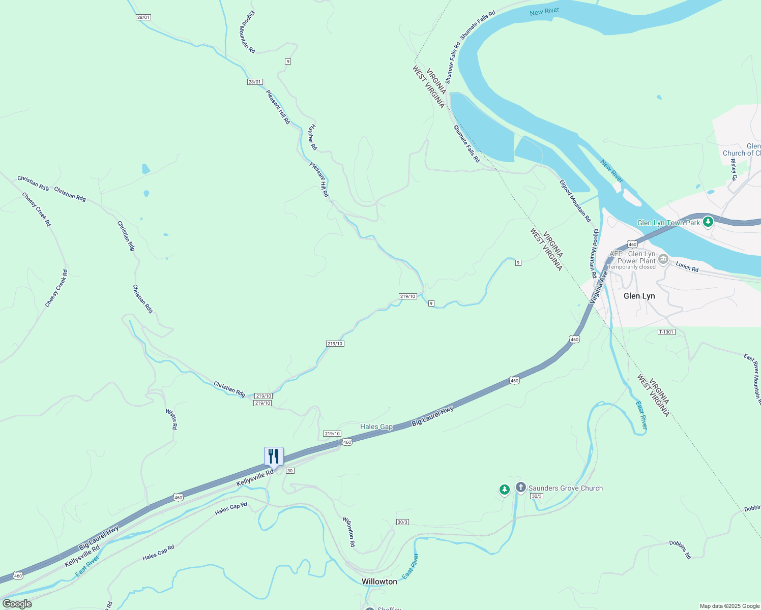 map of restaurants, bars, coffee shops, grocery stores, and more near 1609 Adairs Run Road in Princeton