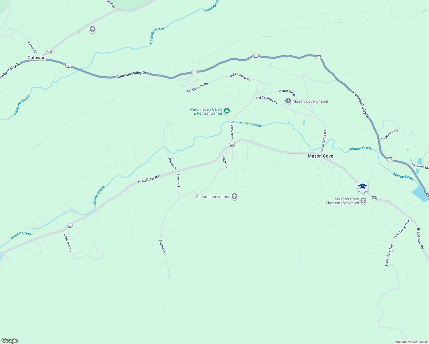 map of restaurants, bars, coffee shops, grocery stores, and more near 3994 Ridge Drive in Salem