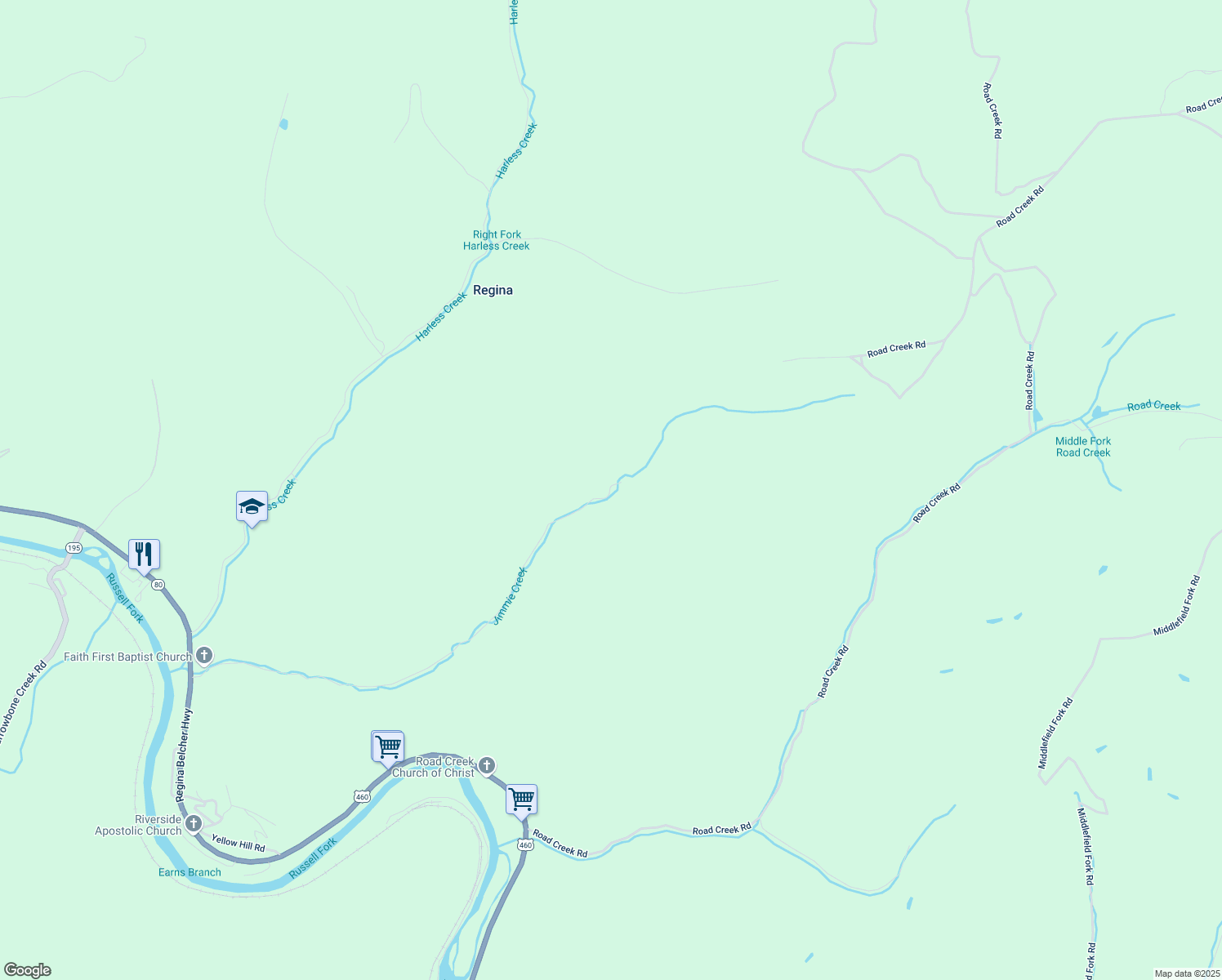 map of restaurants, bars, coffee shops, grocery stores, and more near 201-299 Jimmie Creek Road in Pike