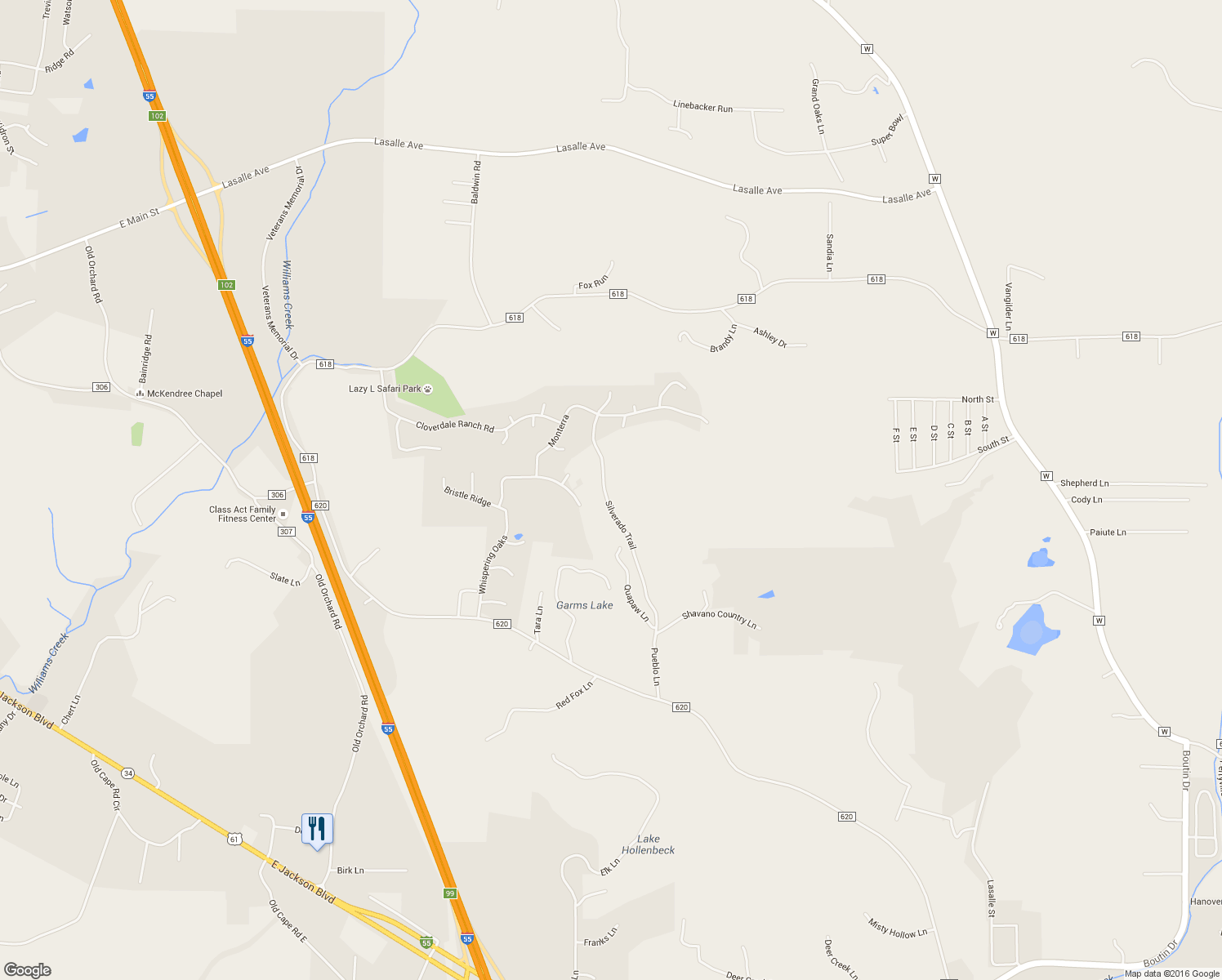 map of restaurants, bars, coffee shops, grocery stores, and more near 560 Silverado Trail in Cape Girardeau