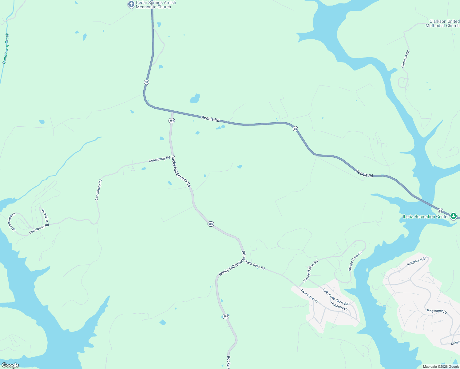 map of restaurants, bars, coffee shops, grocery stores, and more near 319 Ranchero Road in Clarkson
