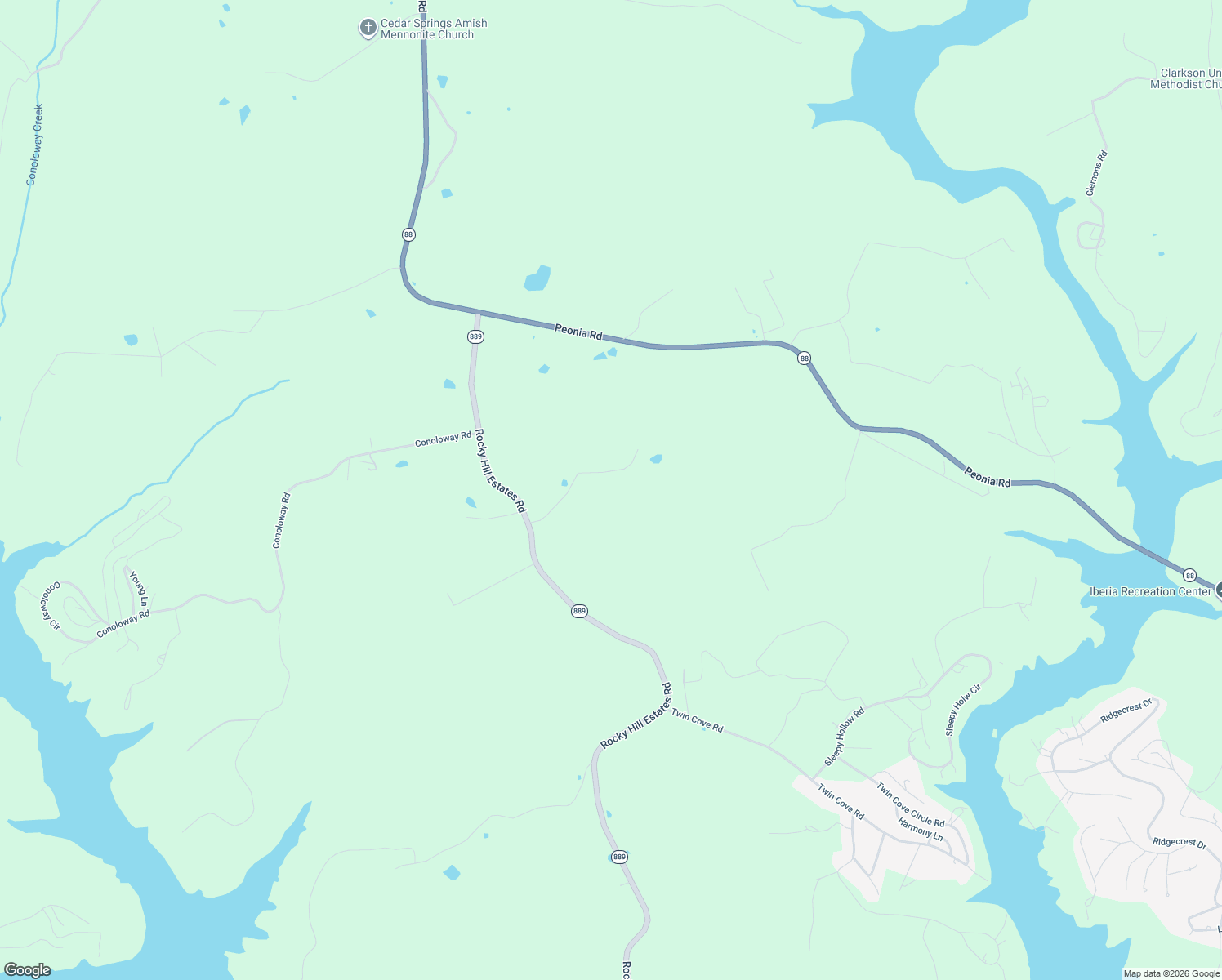 map of restaurants, bars, coffee shops, grocery stores, and more near 319 Ranchero Road in Clarkson