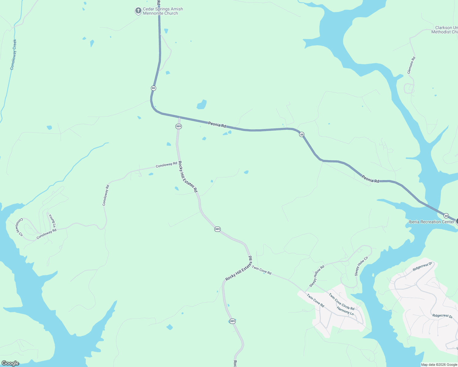 map of restaurants, bars, coffee shops, grocery stores, and more near 306 Ranchero Road in Clarkson