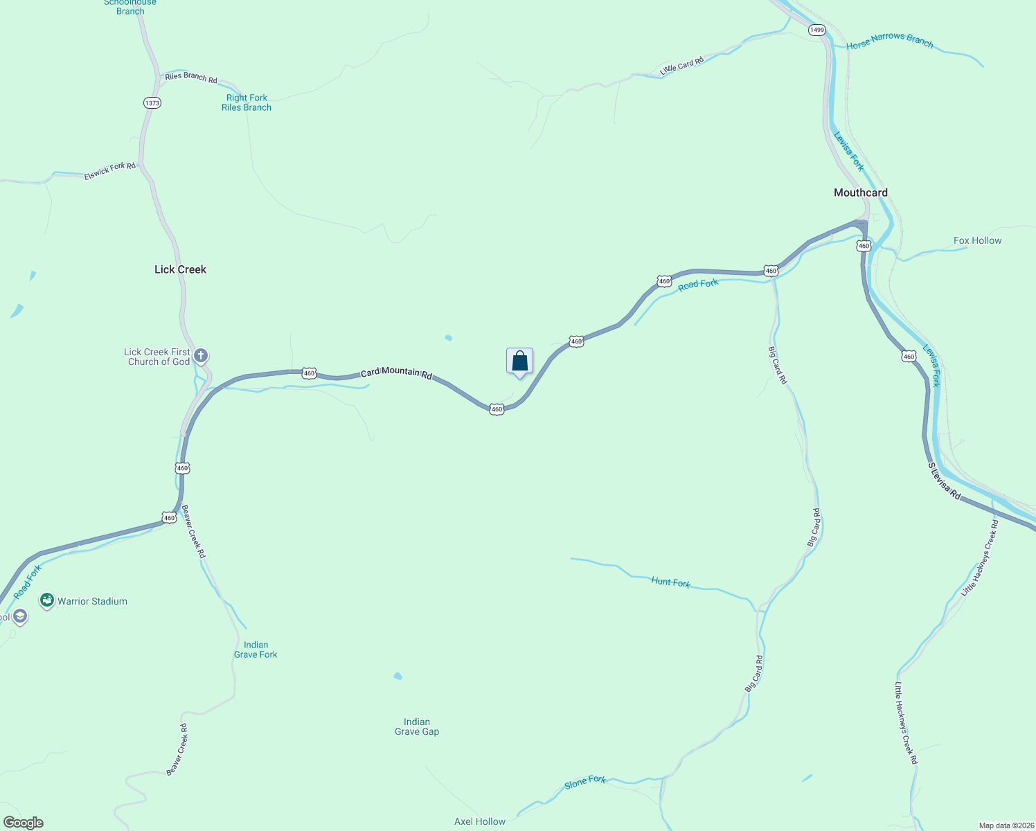 map of restaurants, bars, coffee shops, grocery stores, and more near 21601 Card Mountain Road in Mouthcard