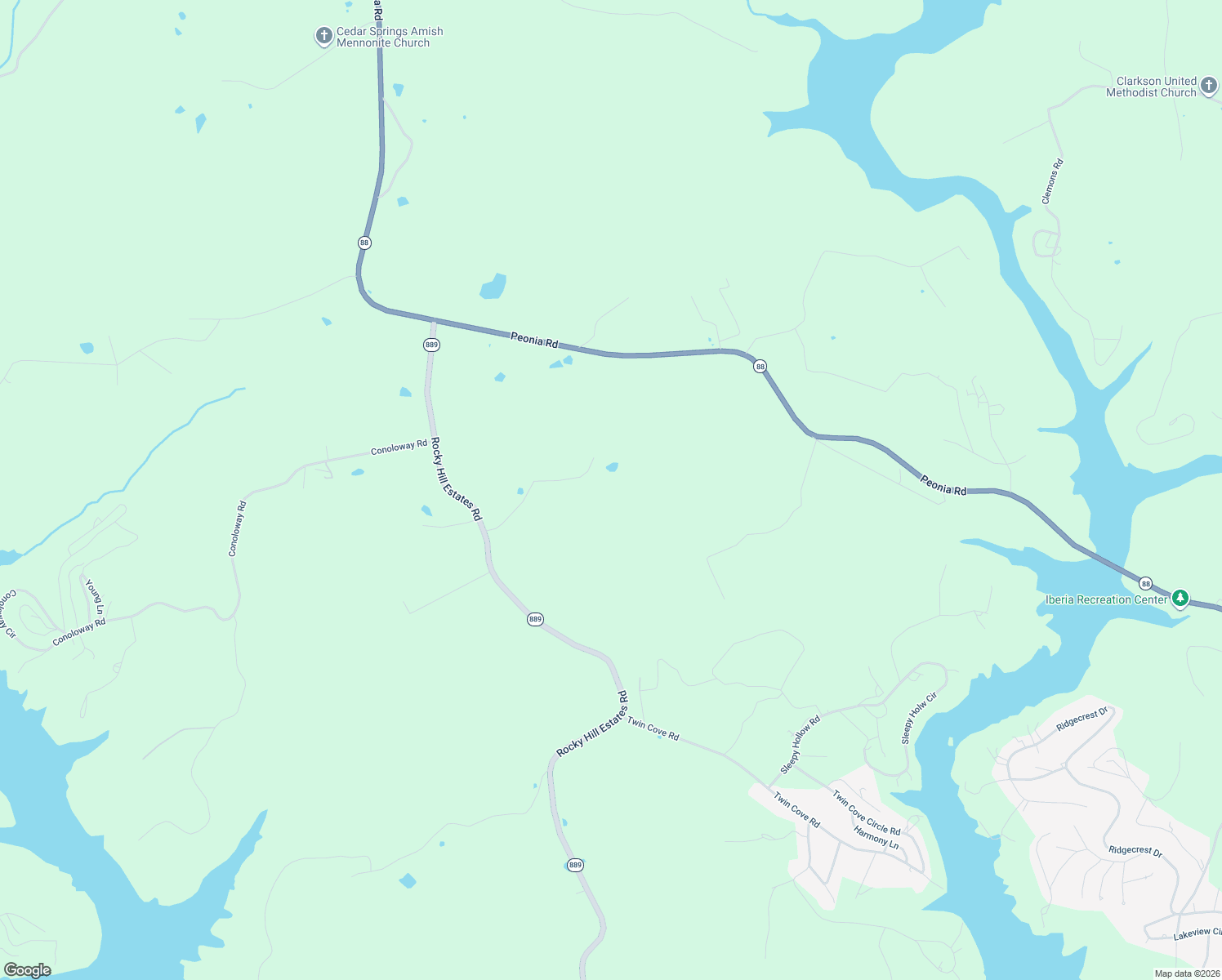 map of restaurants, bars, coffee shops, grocery stores, and more near 385 Ranchero Road in Clarkson