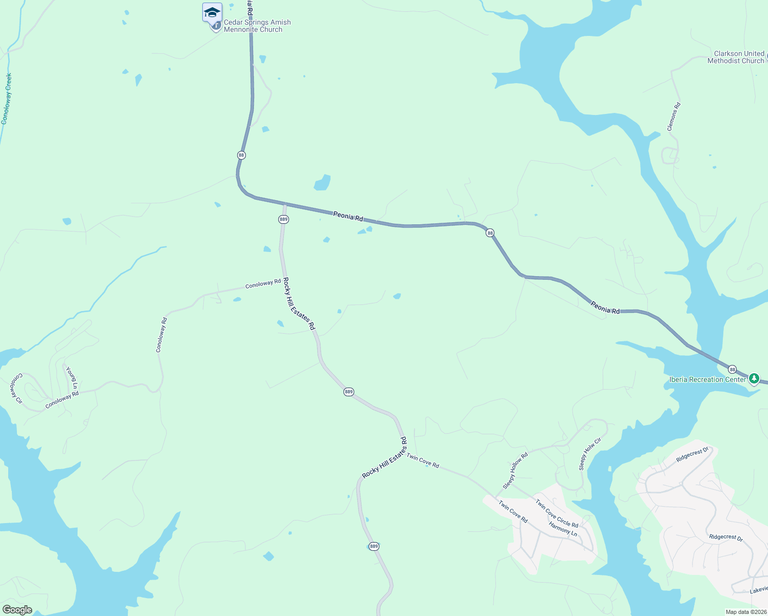 map of restaurants, bars, coffee shops, grocery stores, and more near 245-499 Ranchero Road in Clarkson
