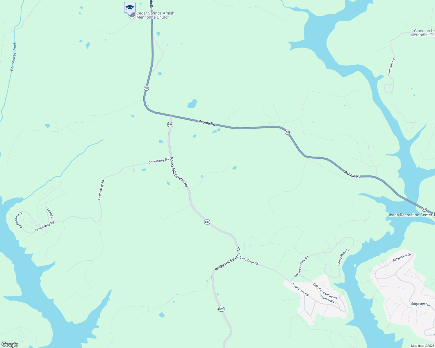 map of restaurants, bars, coffee shops, grocery stores, and more near 319 Ranchero Road in Clarkson