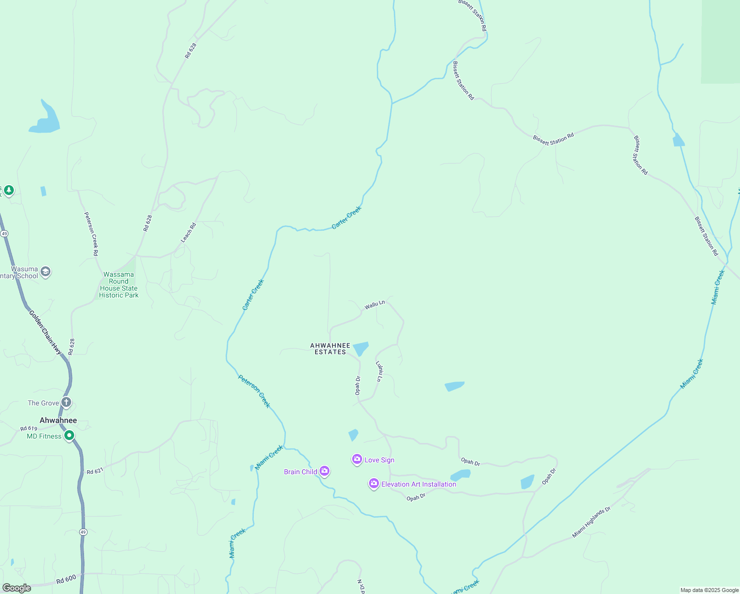 map of restaurants, bars, coffee shops, grocery stores, and more near 46469 Wallu Lane in Ahwahnee