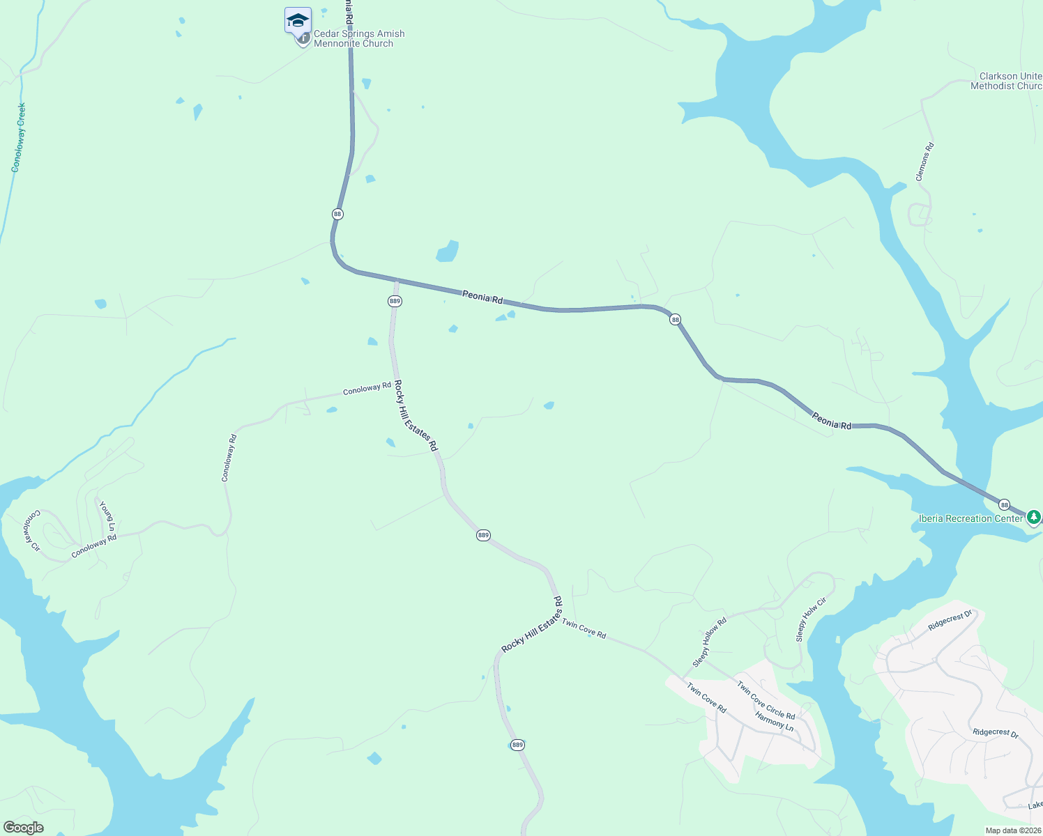 map of restaurants, bars, coffee shops, grocery stores, and more near 245-499 Ranchero Road in Clarkson
