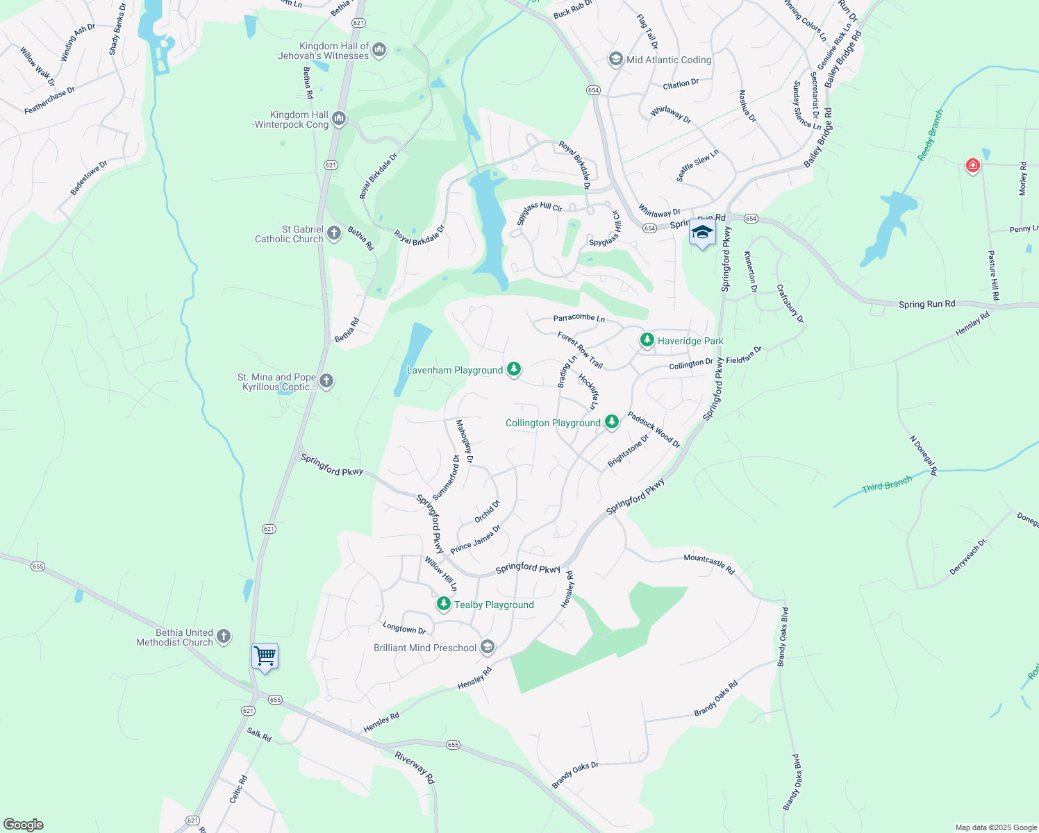 map of restaurants, bars, coffee shops, grocery stores, and more near 9108 Sir Britton Mews in Chesterfield