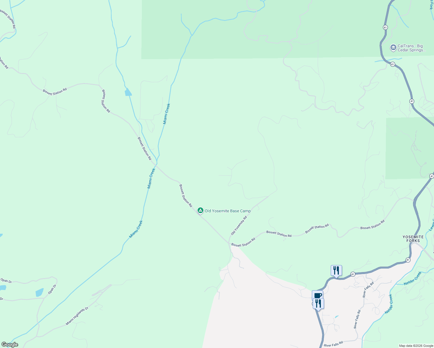 map of restaurants, bars, coffee shops, grocery stores, and more near 43016 Sunshine Mountain Road in Oakhurst