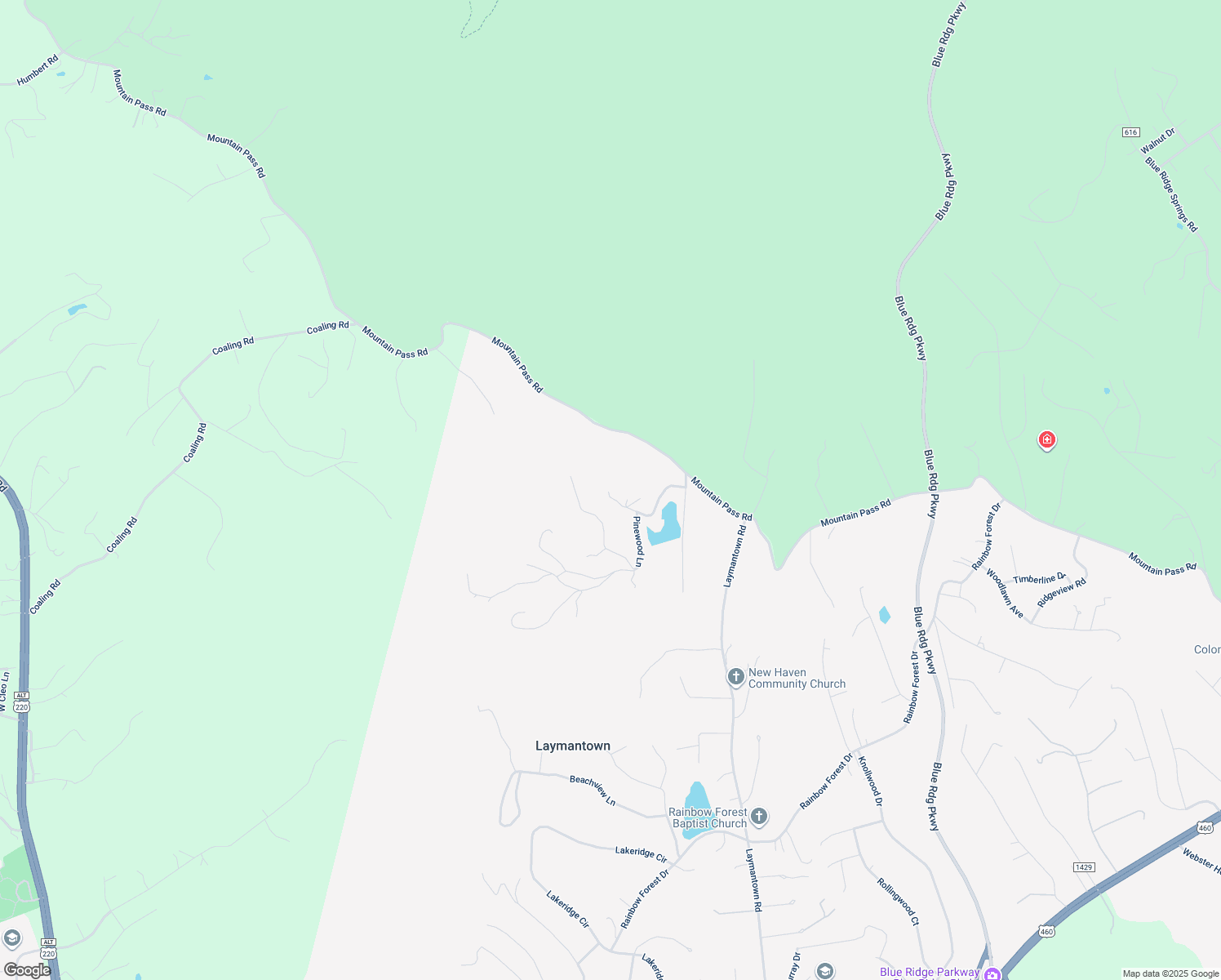 map of restaurants, bars, coffee shops, grocery stores, and more near 288 Emerald Lake Drive in Troutville