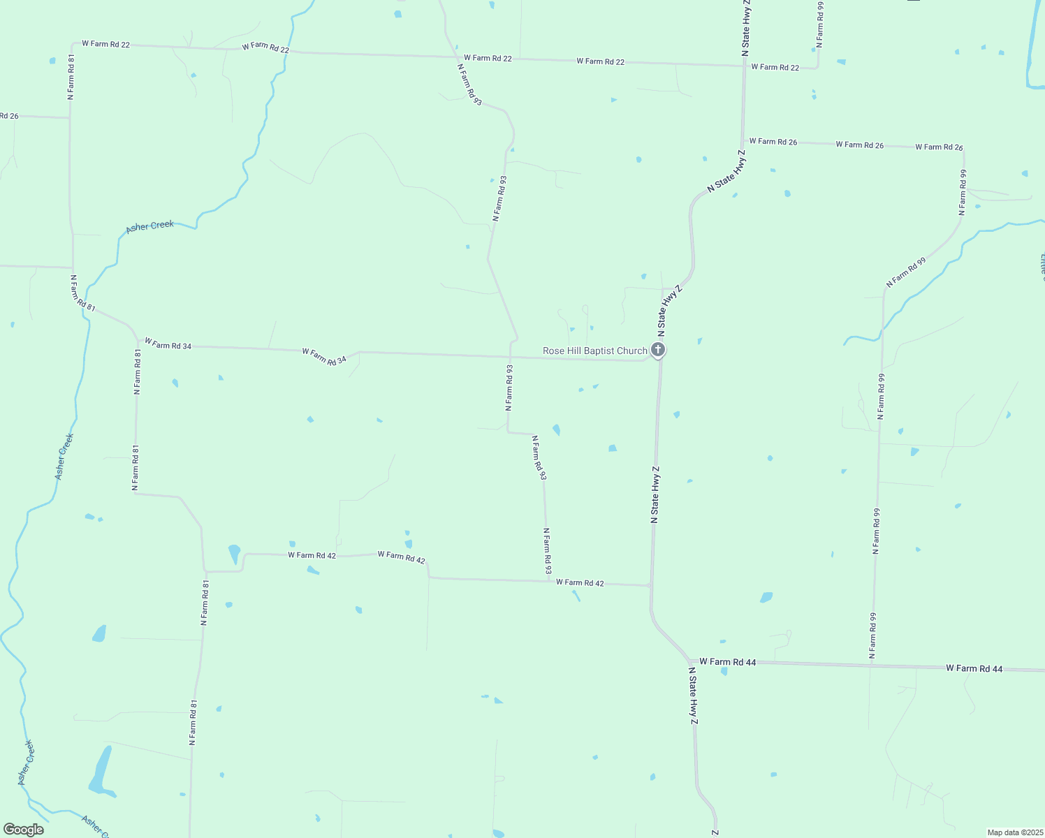 map of restaurants, bars, coffee shops, grocery stores, and more near 9760 North Farm Road 93 in Walnut Grove