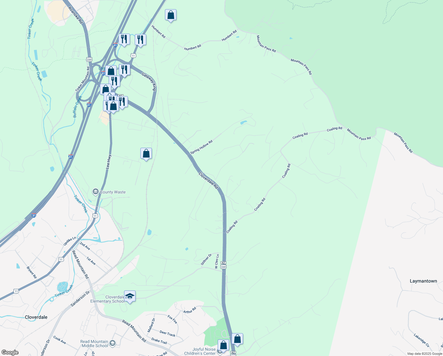 170 Ridge Road, Troutville VA Walk Score