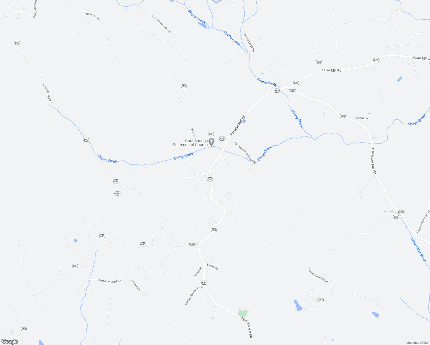 map of restaurants, bars, coffee shops, grocery stores, and more near 3333 Penicks Mill Road in Bedford