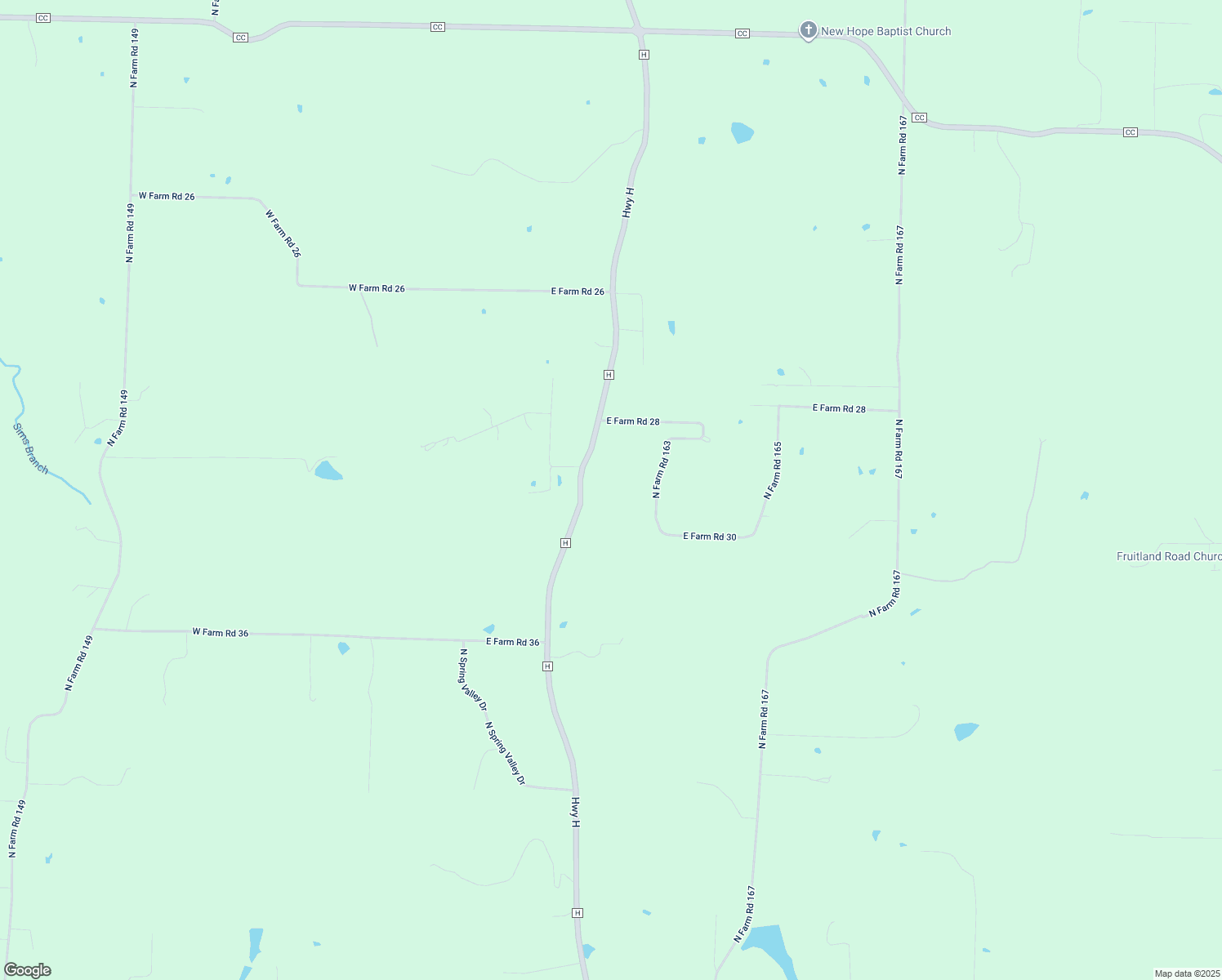 map of restaurants, bars, coffee shops, grocery stores, and more near 10098 N State Highway H in Fair Grove