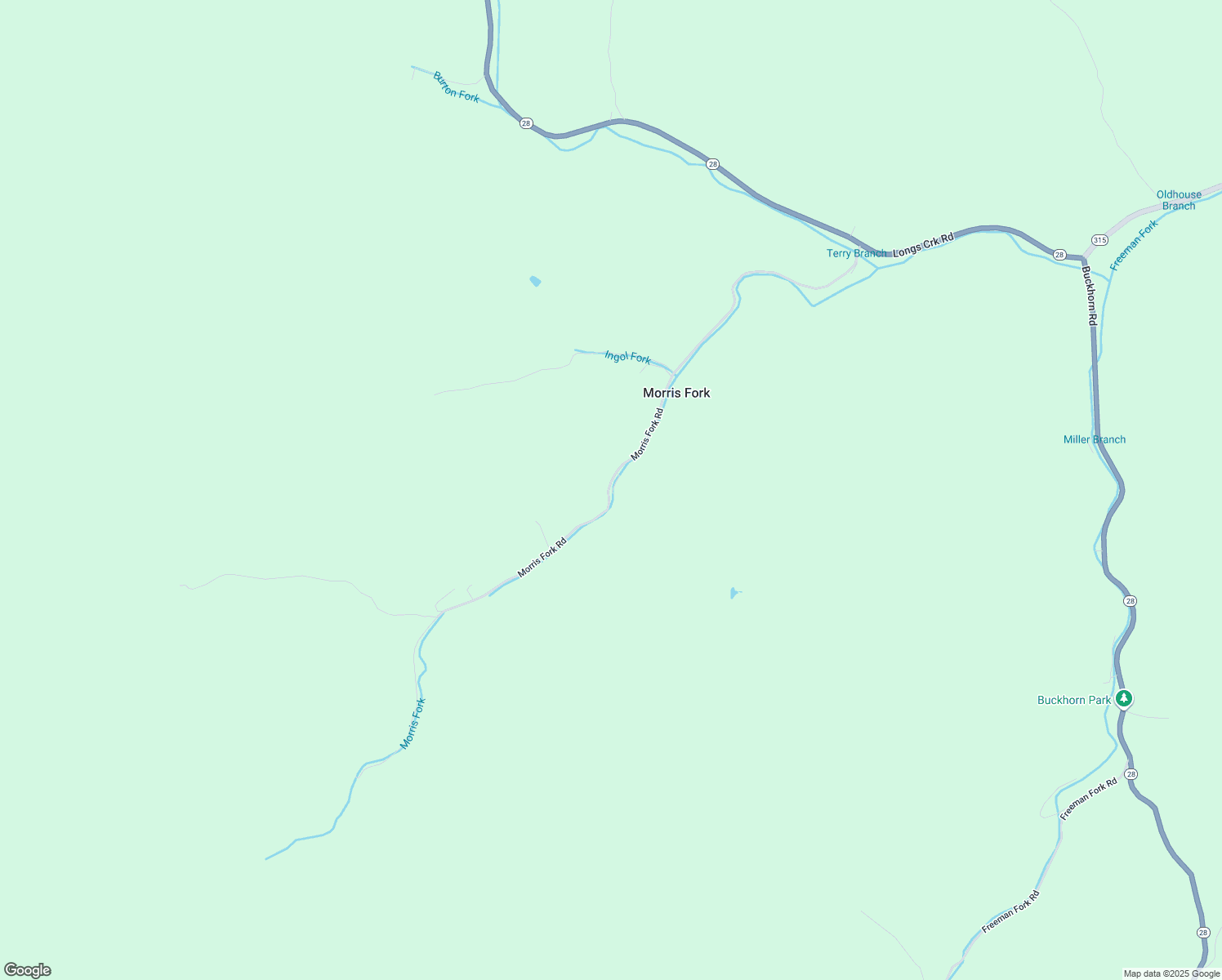 map of restaurants, bars, coffee shops, grocery stores, and more near 1037 Morris Fork in Booneville