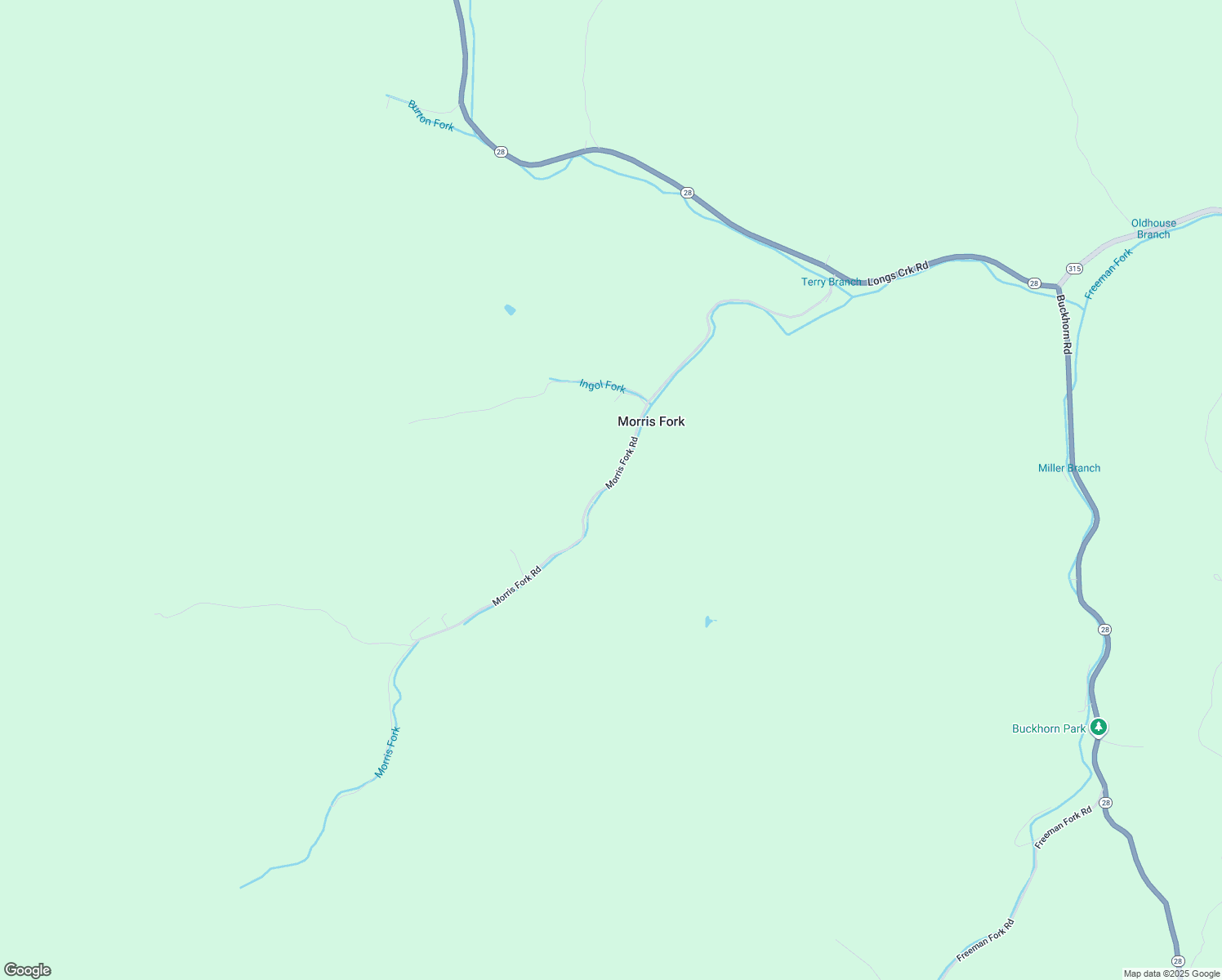 map of restaurants, bars, coffee shops, grocery stores, and more near 1037 Morris Fork Road in Booneville