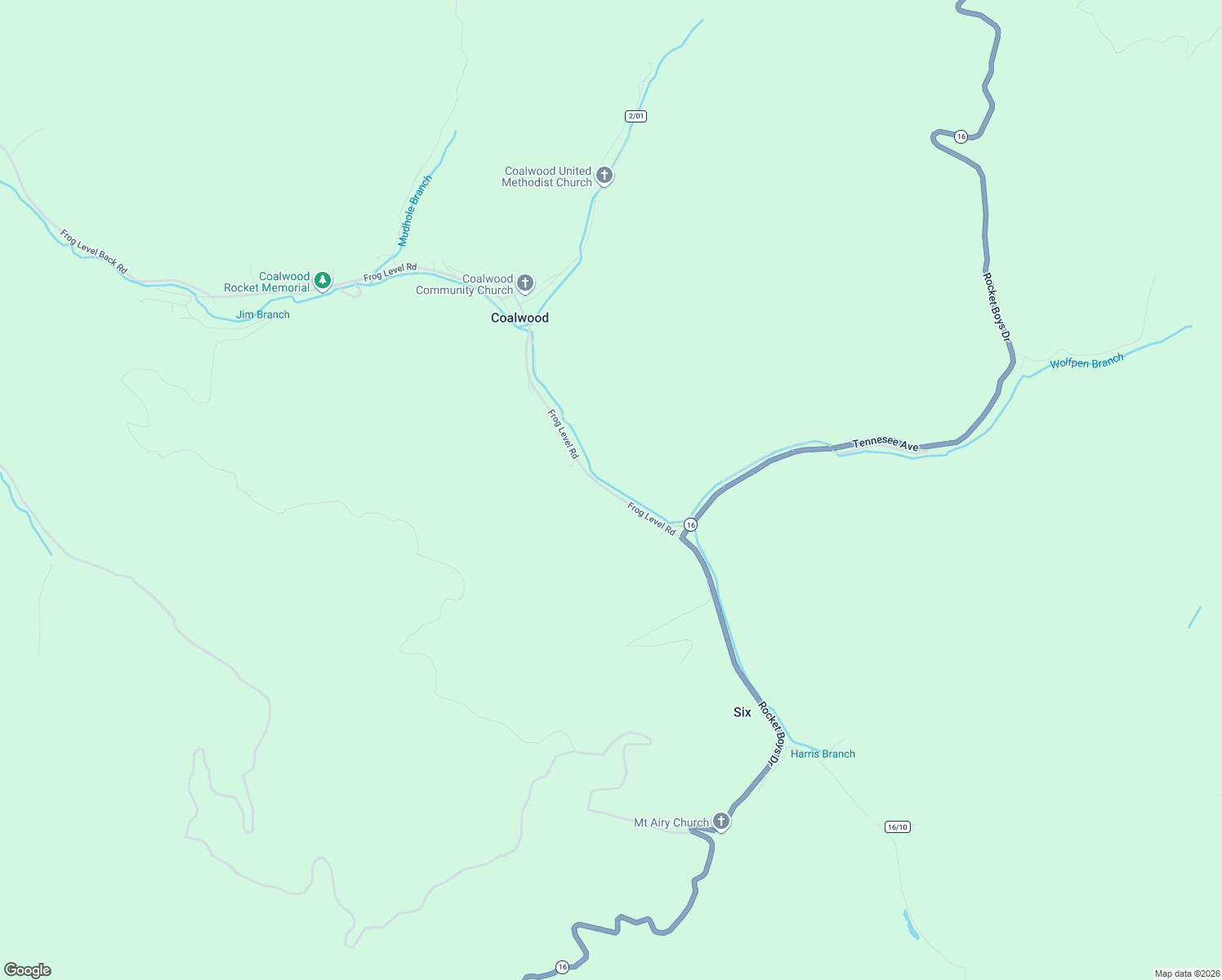 map of restaurants, bars, coffee shops, grocery stores, and more near 373 Frog Level Road in Welch