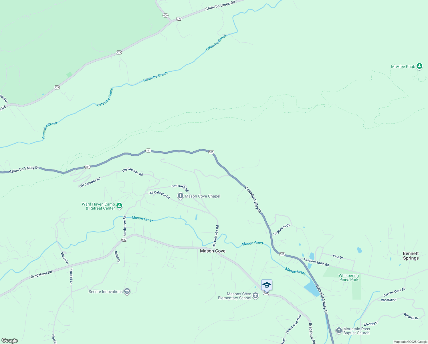 map of restaurants, bars, coffee shops, grocery stores, and more near 3844 Oakey Dolin Road in Salem
