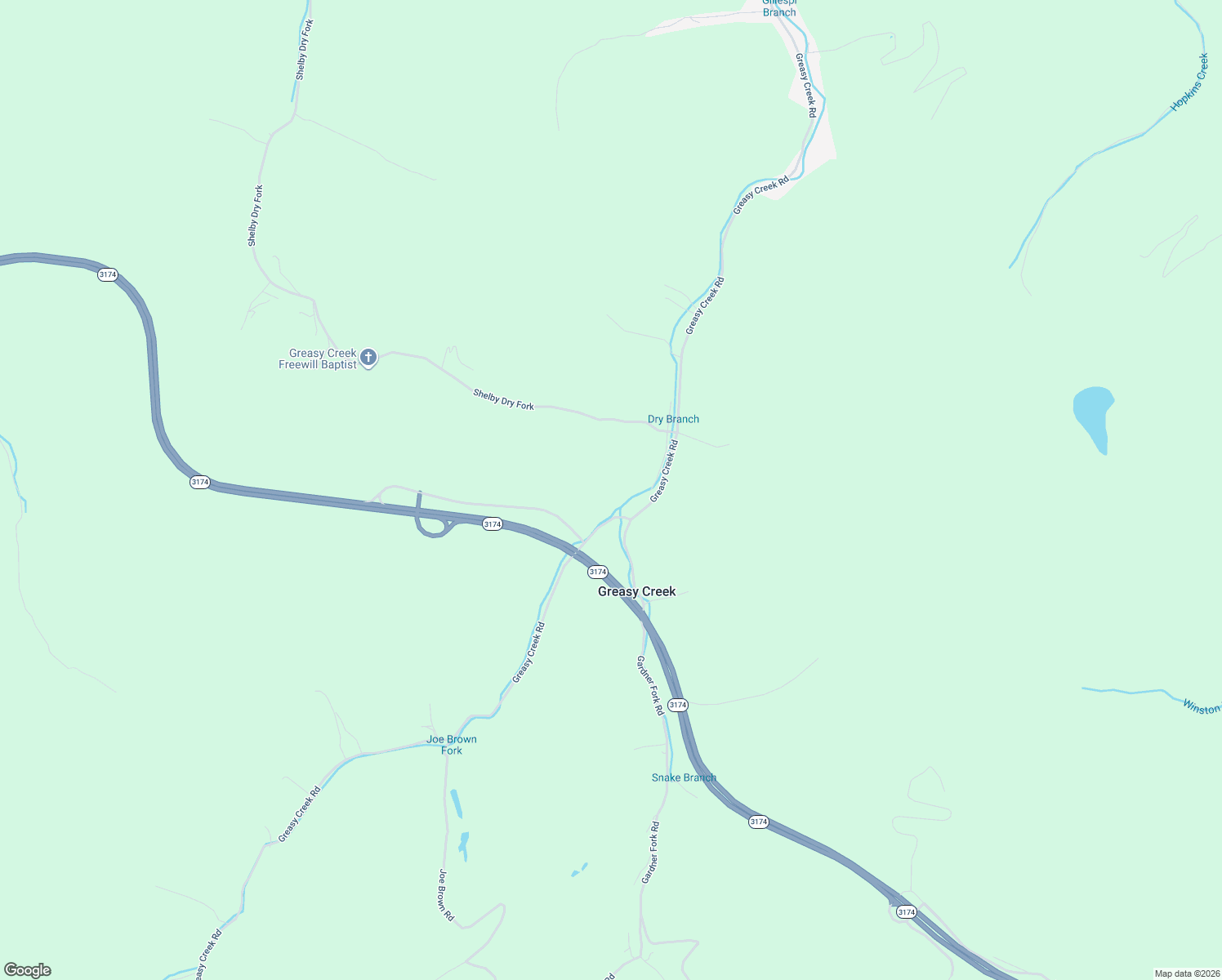 map of restaurants, bars, coffee shops, grocery stores, and more near 3306-3328 Greasy Creek Road in Shelbiana