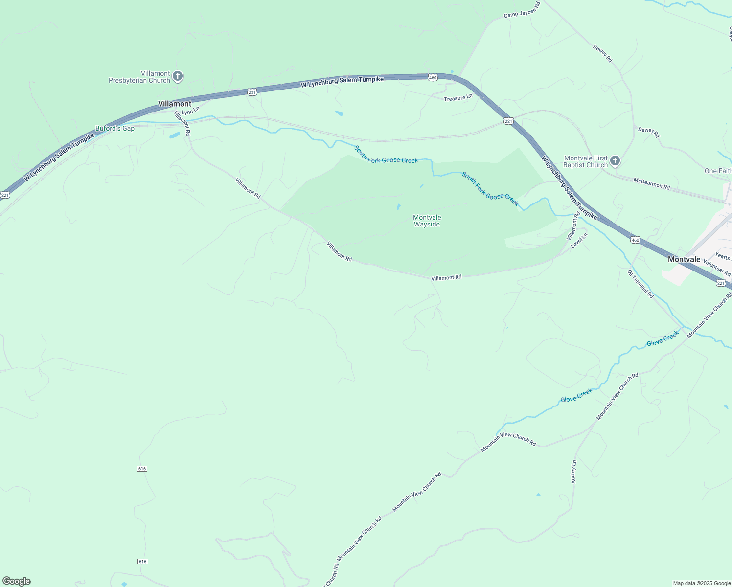 map of restaurants, bars, coffee shops, grocery stores, and more near 2262 Villamont Road in Blue Ridge
