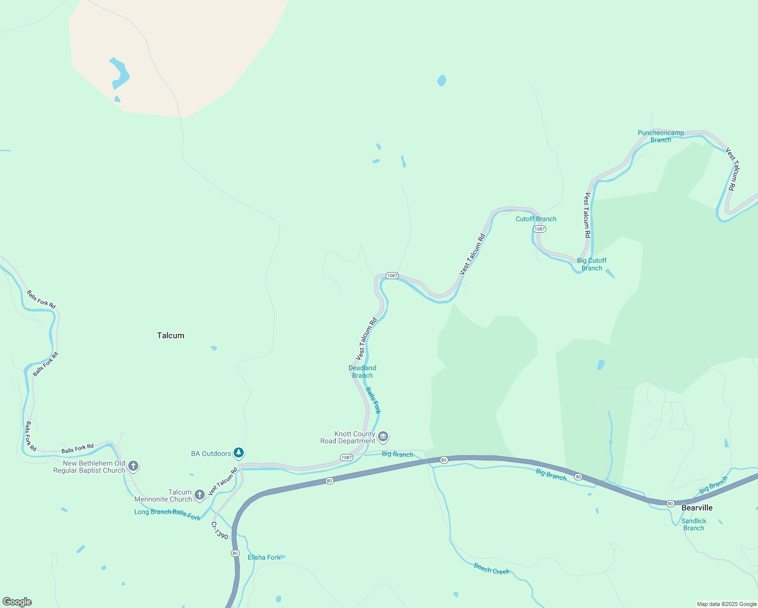 map of restaurants, bars, coffee shops, grocery stores, and more near Vest Talcum Road in Bulan