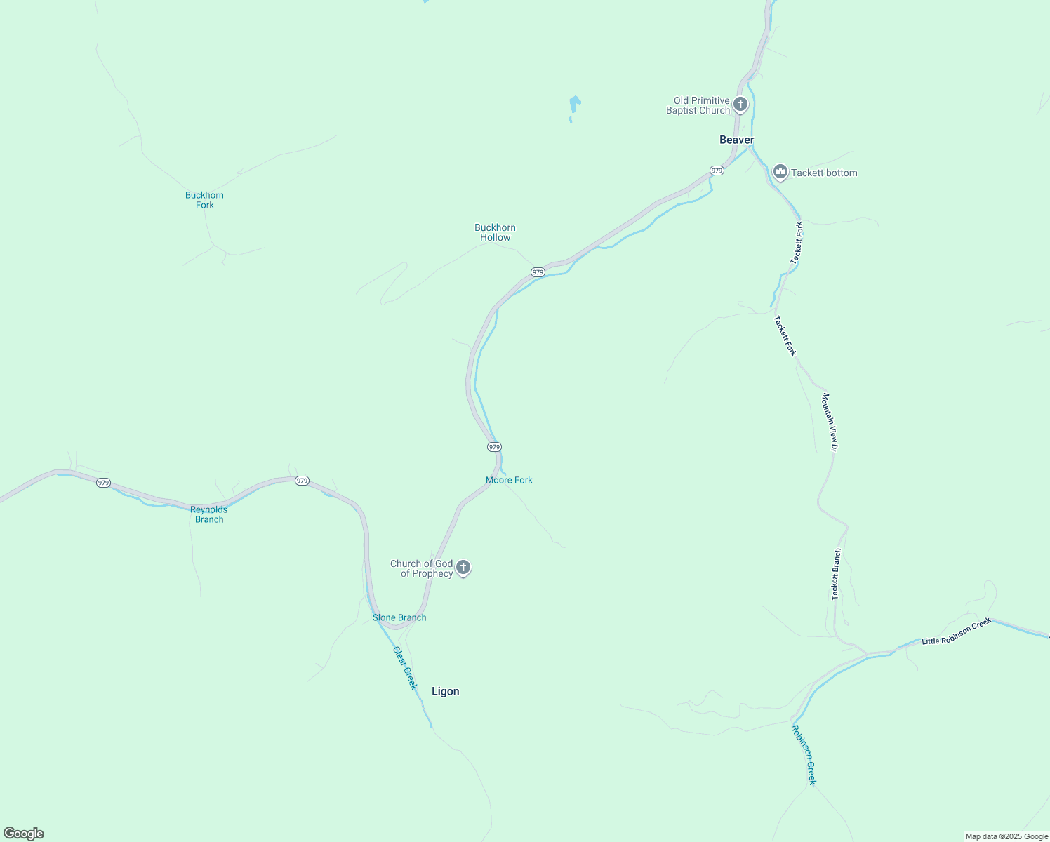 map of restaurants, bars, coffee shops, grocery stores, and more near 14931 Kentucky 979 in Beaver