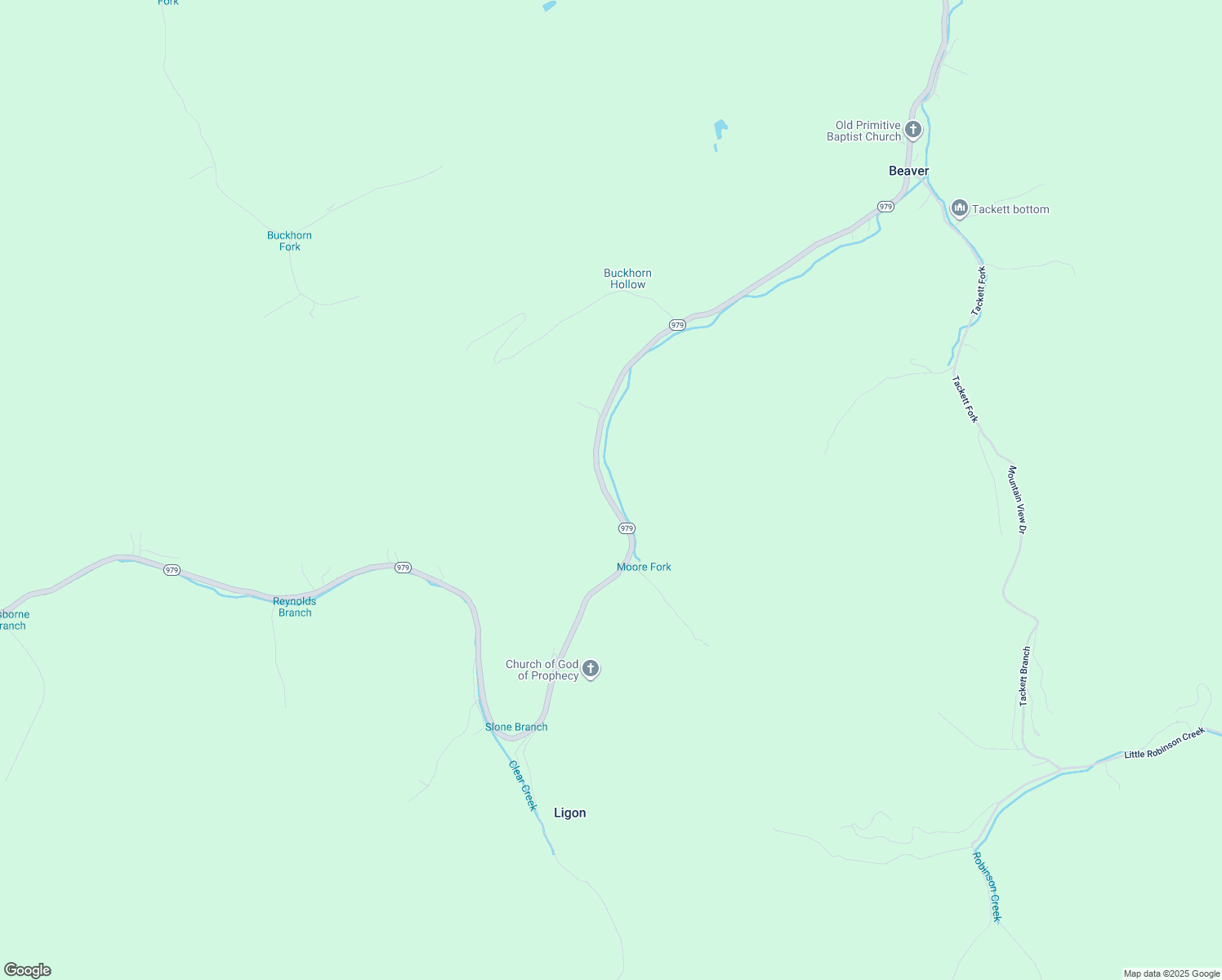 map of restaurants, bars, coffee shops, grocery stores, and more near 14931 Kentucky 979 in Beaver