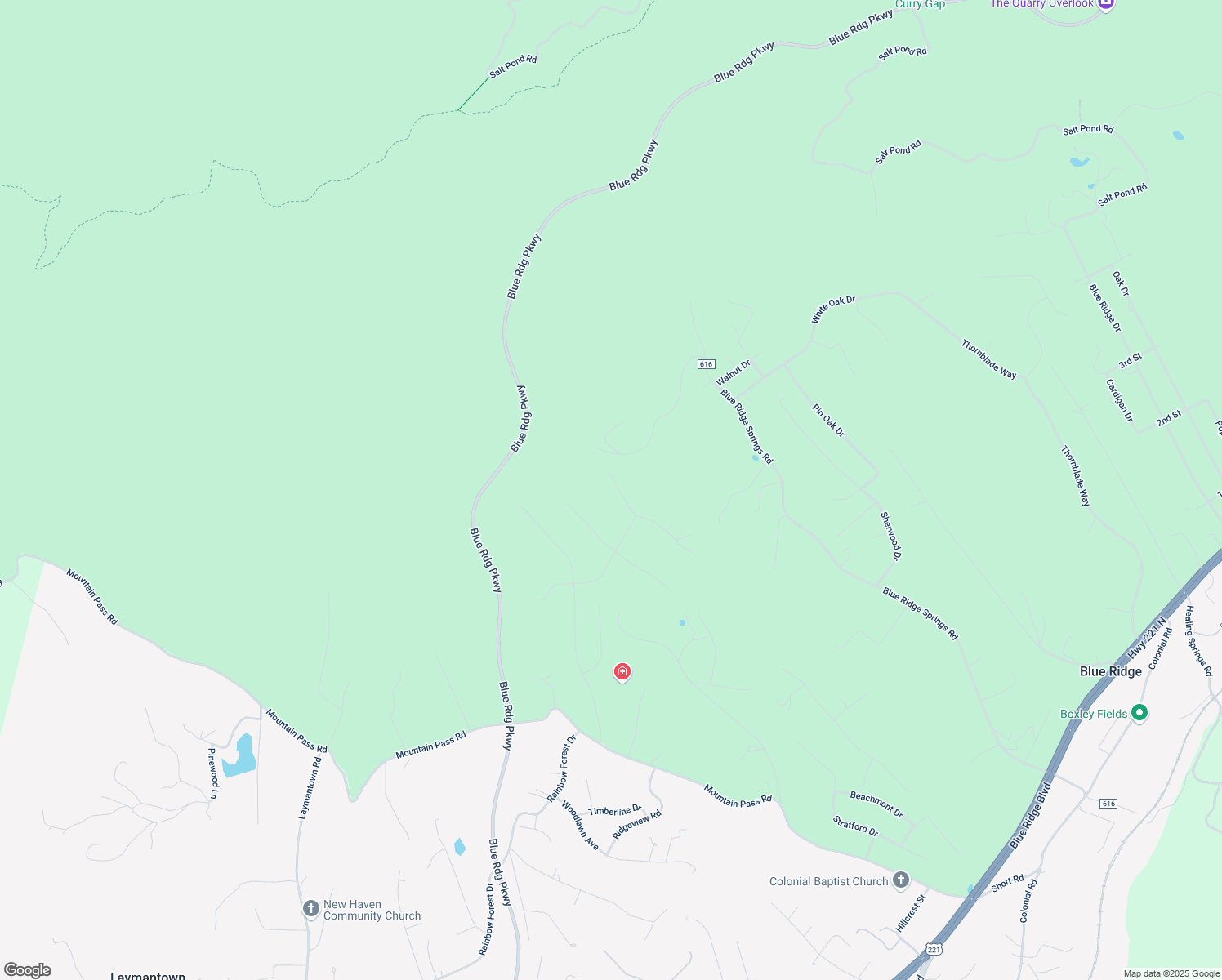 map of restaurants, bars, coffee shops, grocery stores, and more near 99 Gillie Lane in Blue Ridge