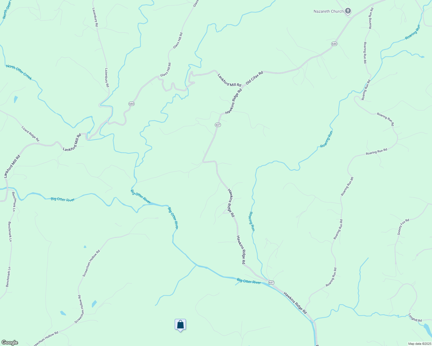 map of restaurants, bars, coffee shops, grocery stores, and more near 2460 Hawkins Ridge Road in Goode