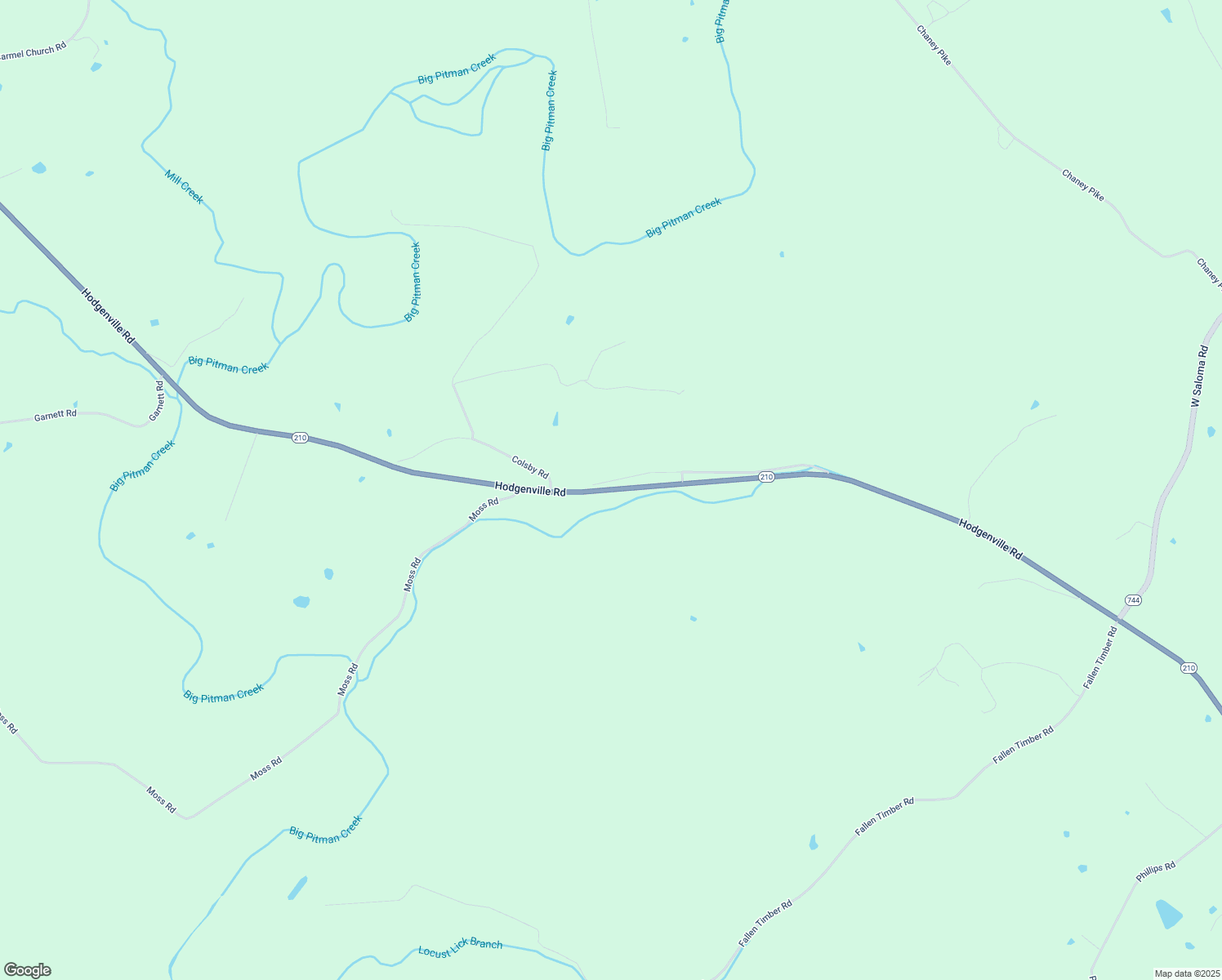 map of restaurants, bars, coffee shops, grocery stores, and more near Highway 210 in Campbellsville