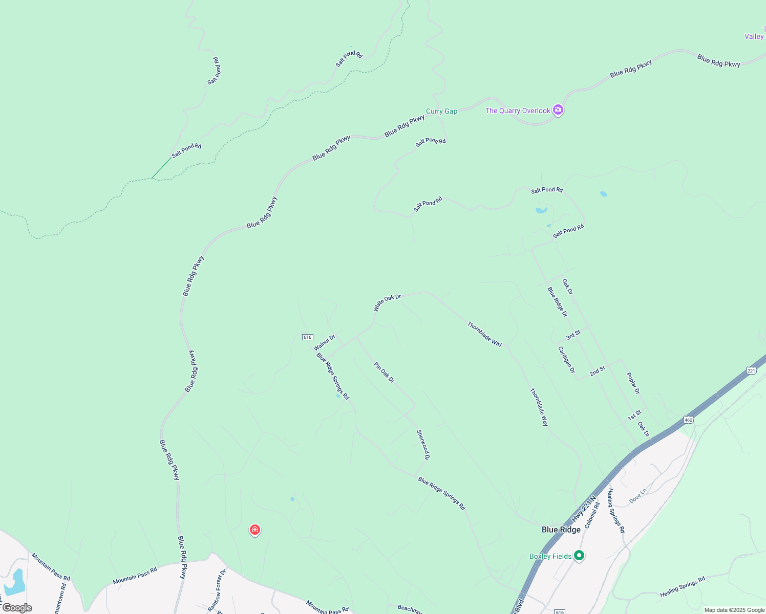 map of restaurants, bars, coffee shops, grocery stores, and more near 368 White Oak Drive in Blue Ridge