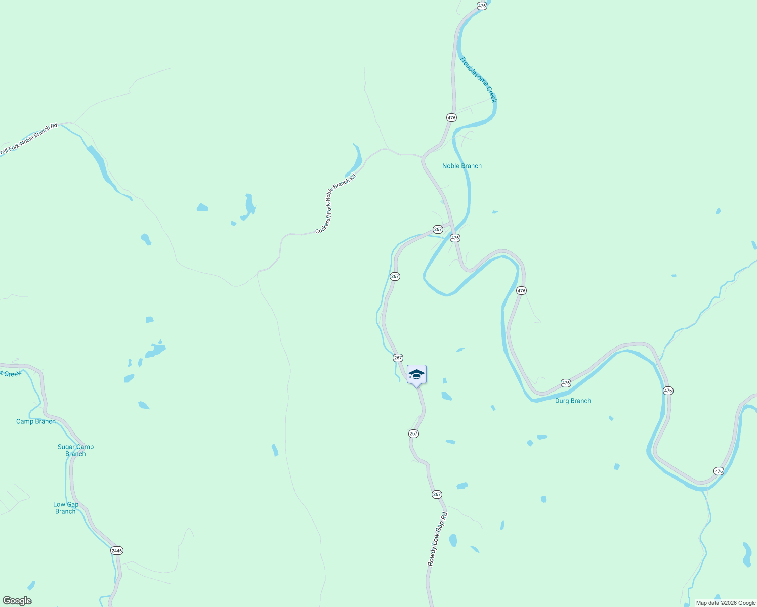 map of restaurants, bars, coffee shops, grocery stores, and more near Boggs Lane in Hazard