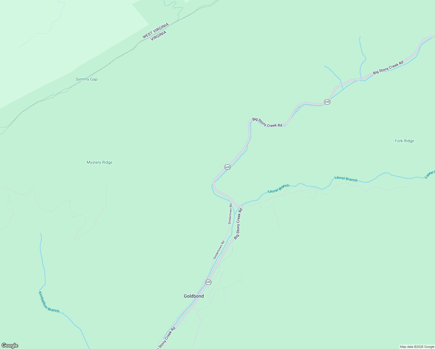 map of restaurants, bars, coffee shops, grocery stores, and more near 2558 Big Stony Creek Road in Ripplemead