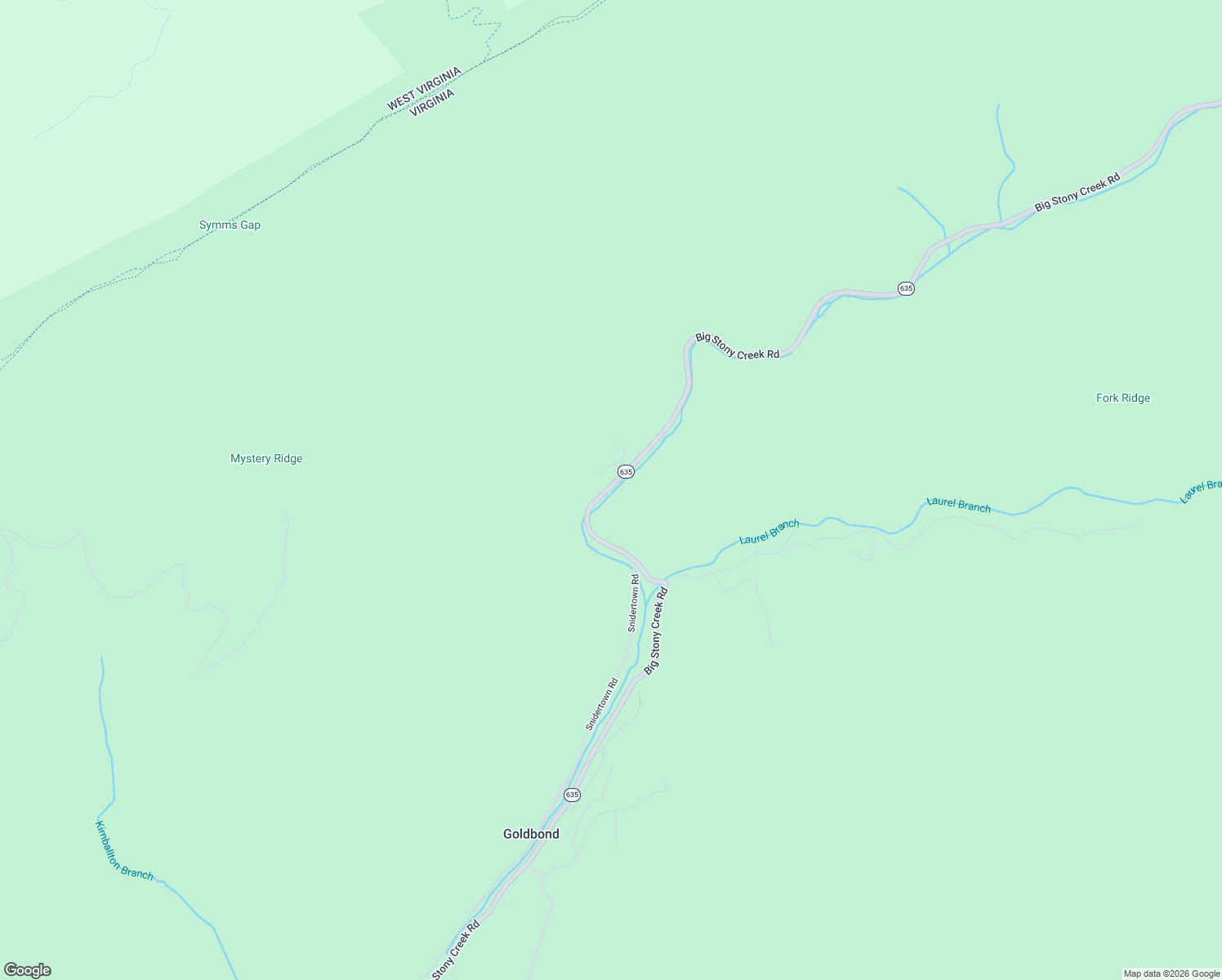 map of restaurants, bars, coffee shops, grocery stores, and more near 2558-2604 Big Stony Creek Road in Ripplemead