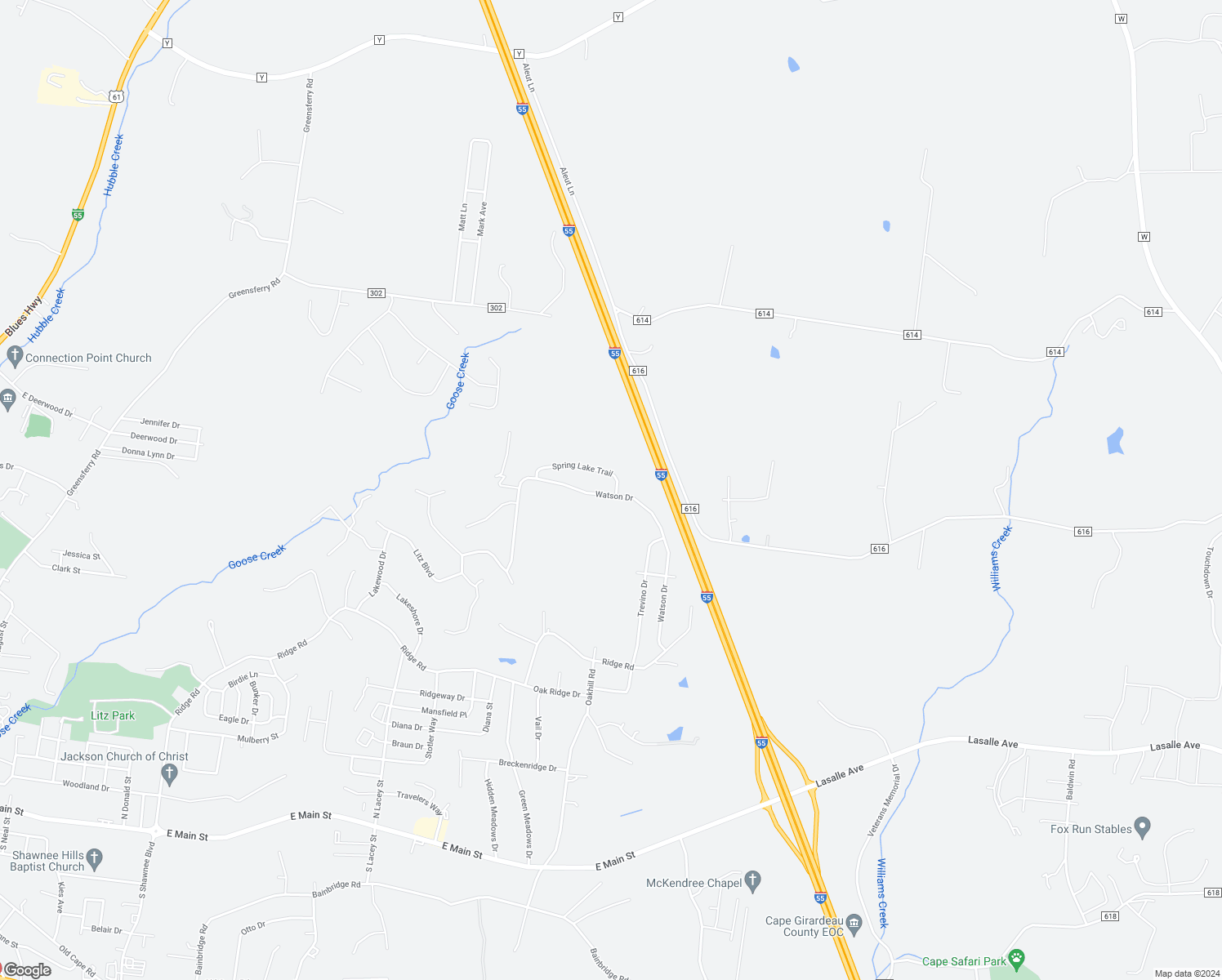 map of restaurants, bars, coffee shops, grocery stores, and more near 2274 Watson Drive in Jackson