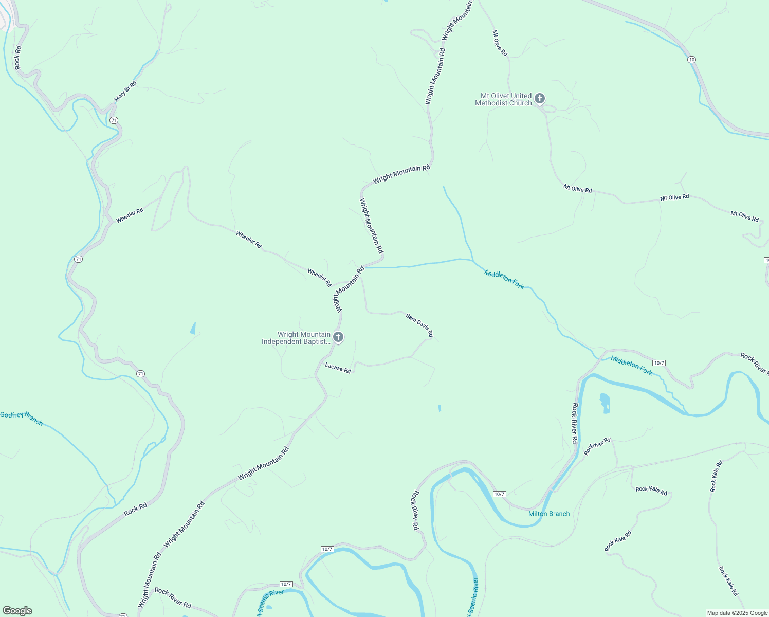 map of restaurants, bars, coffee shops, grocery stores, and more near 382 Sam Davis Road in Rock